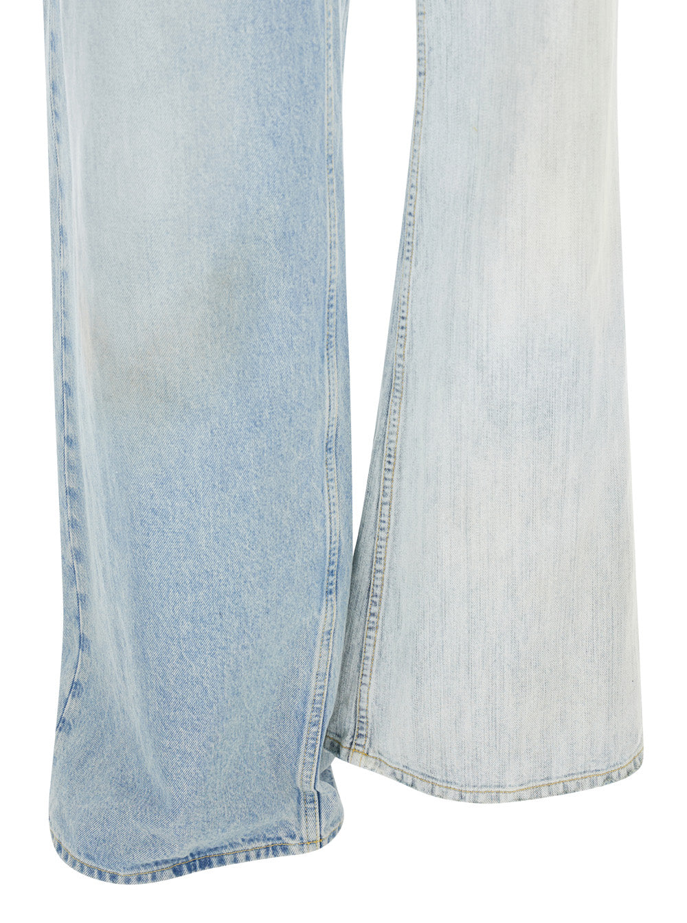 Balenciaga Women 'Fifty-Fifty' Light Blue Jeans With Asymmetric Legs In Denim Women BALENCIAGA