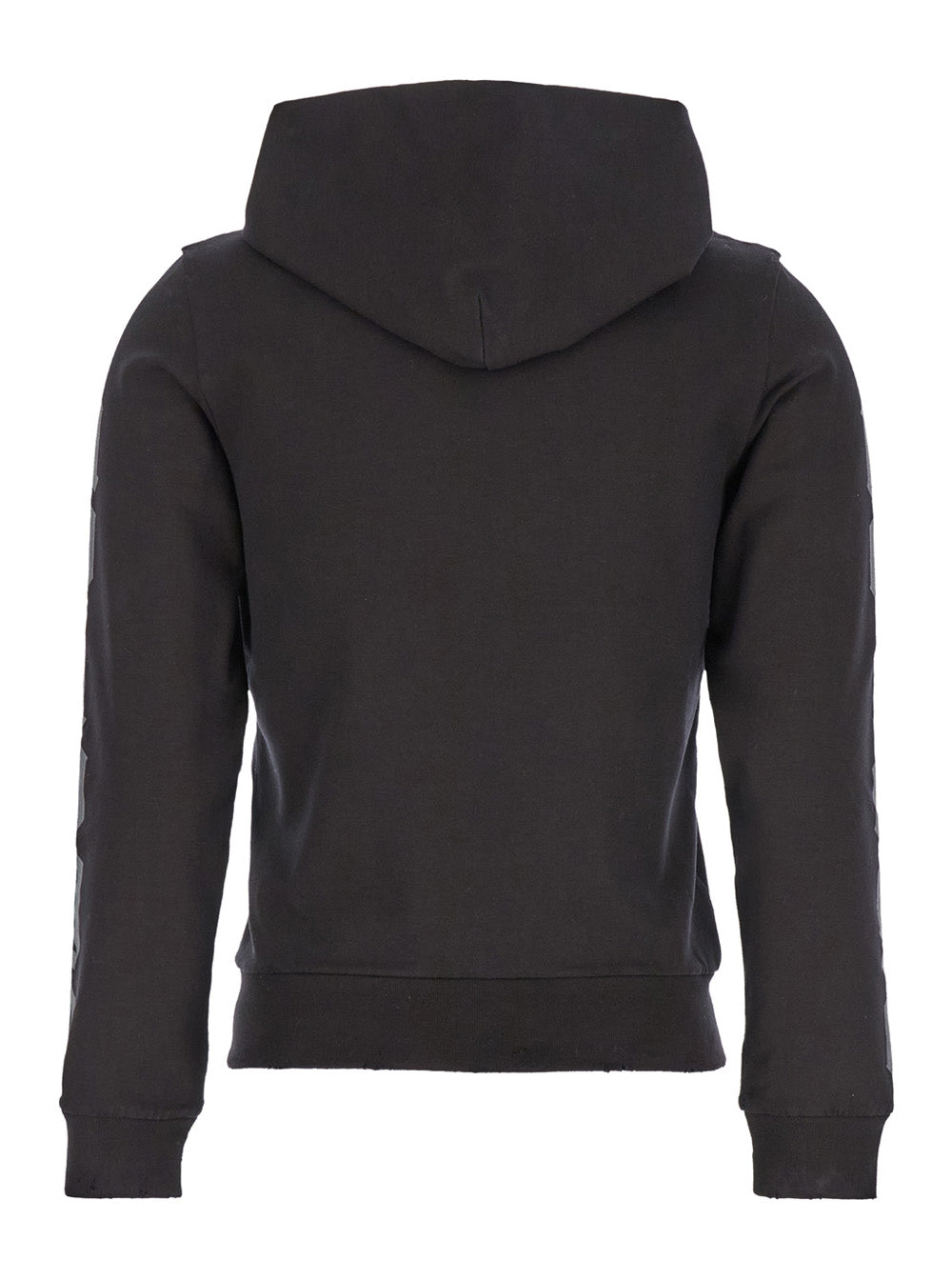 Balenciaga Women Black Zip-Up Hoodie With No Logo Gothic Print In Jersey Woman BALENCIAGA