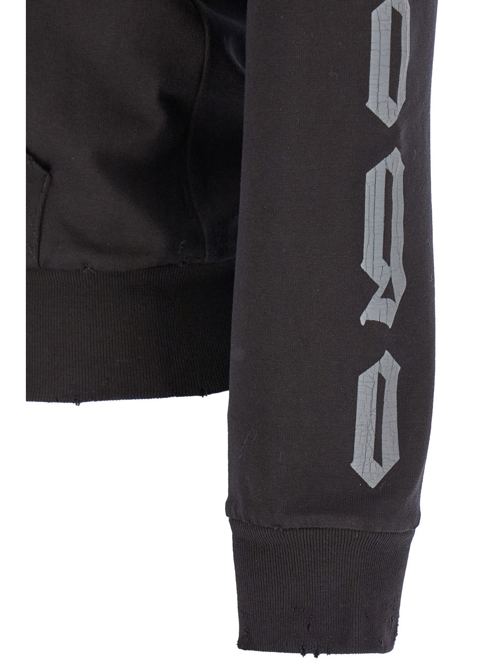 Balenciaga Women Black Zip-Up Hoodie With No Logo Gothic Print In Jersey Woman BALENCIAGA
