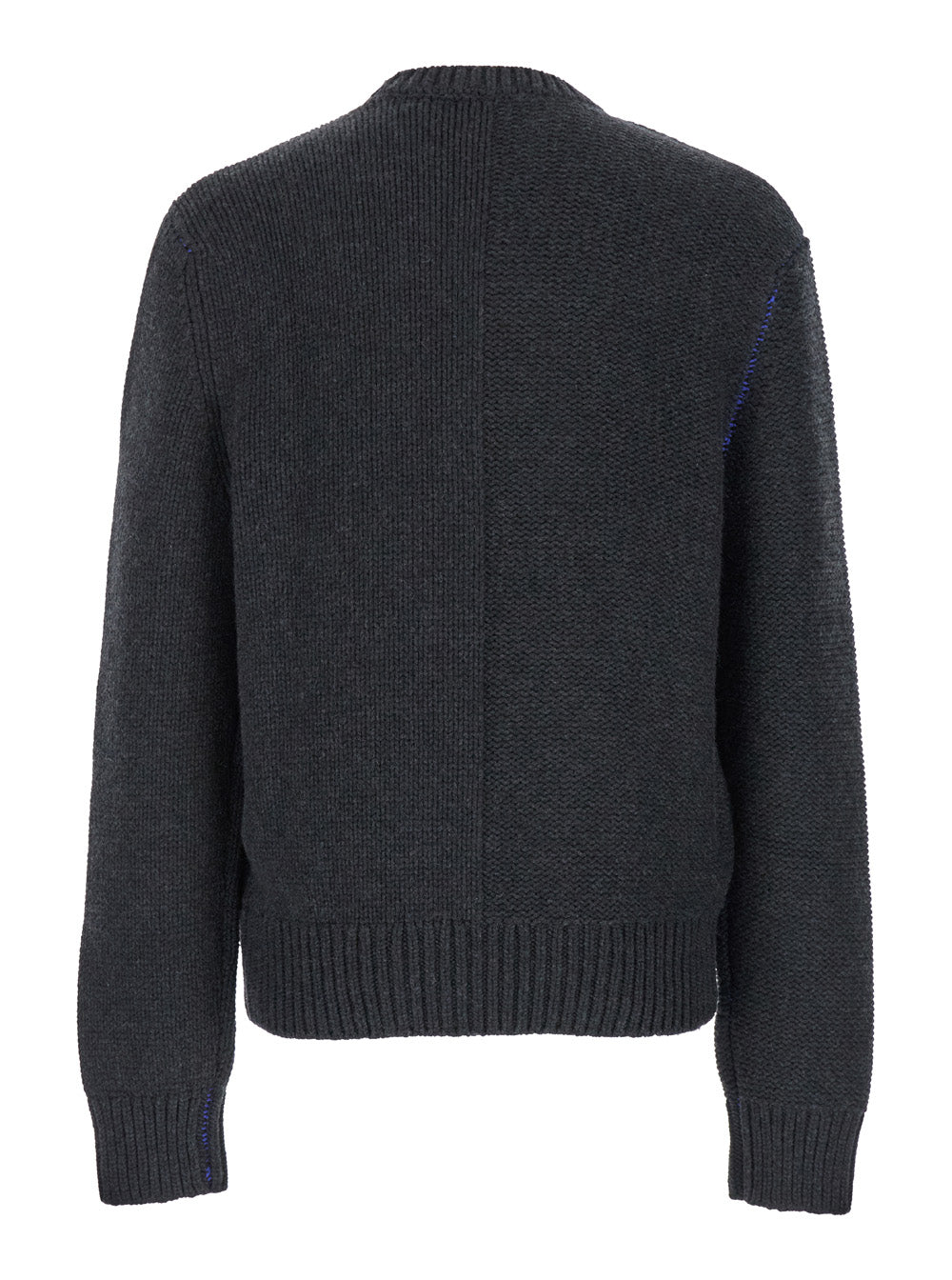 Burberry Men Grey Sweater With Equestrian Knight Jacquard Motif In Cashmere Man BURBERRY