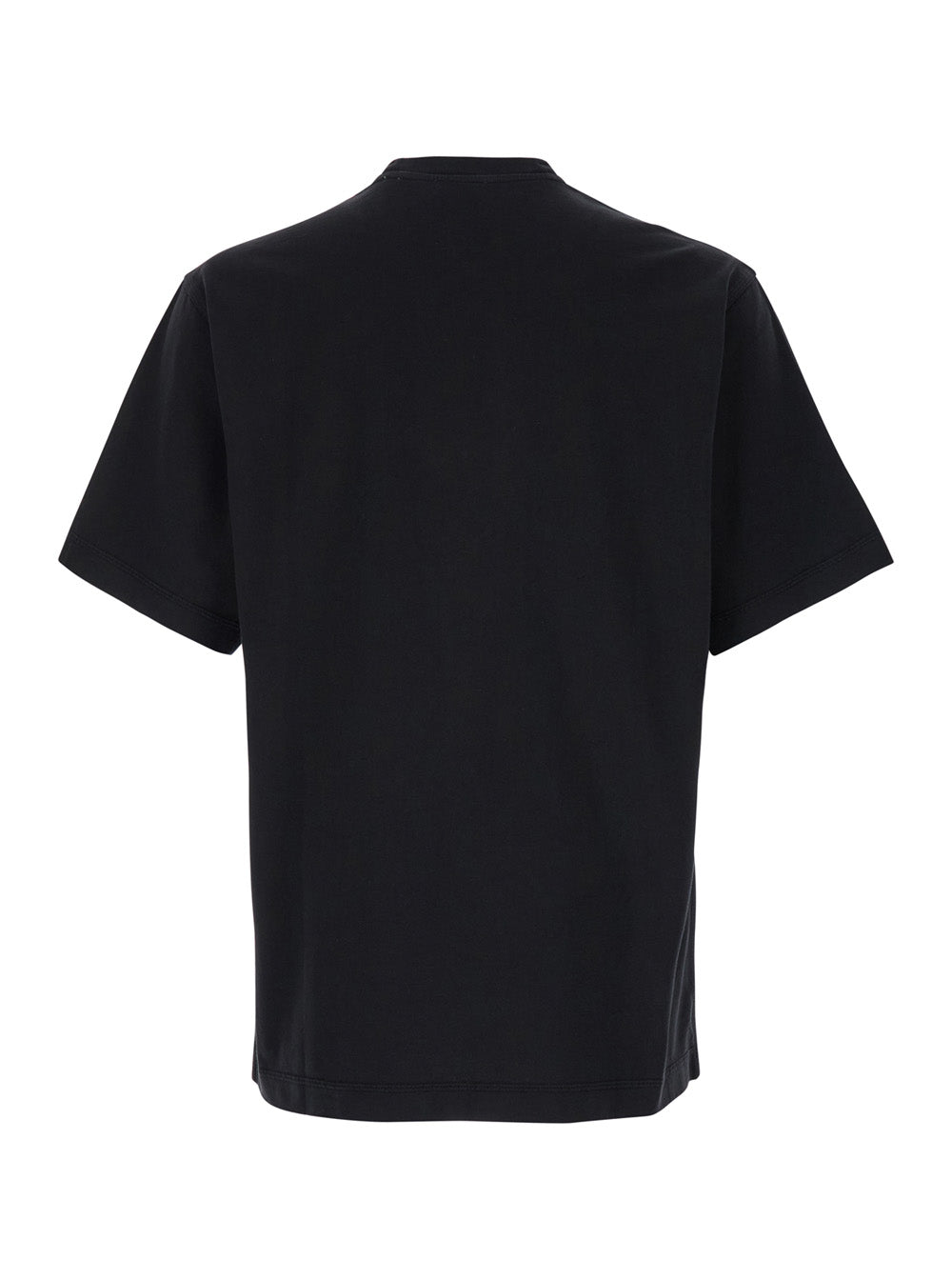 Burberry Men Black Boxy T-Shiirt With Tonal Equestrian Knight Embroidery In Cotton Man BURBERRY