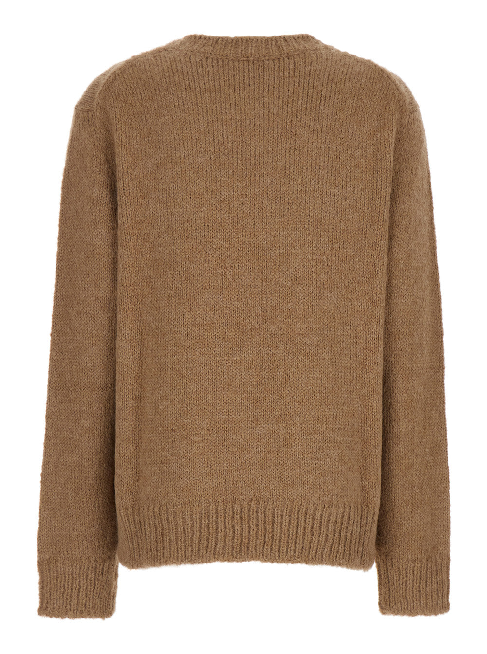 Jil Sander Women Oversized Beige Sweater With Ribbed Trim In Wool Woman JIL SANDER