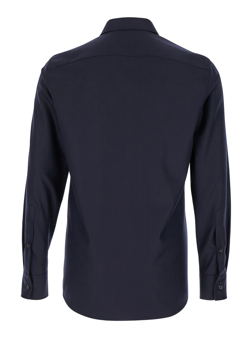 Valentino Men Blue Shirt With Classic Collar In Wool Blend Man VALENTINO