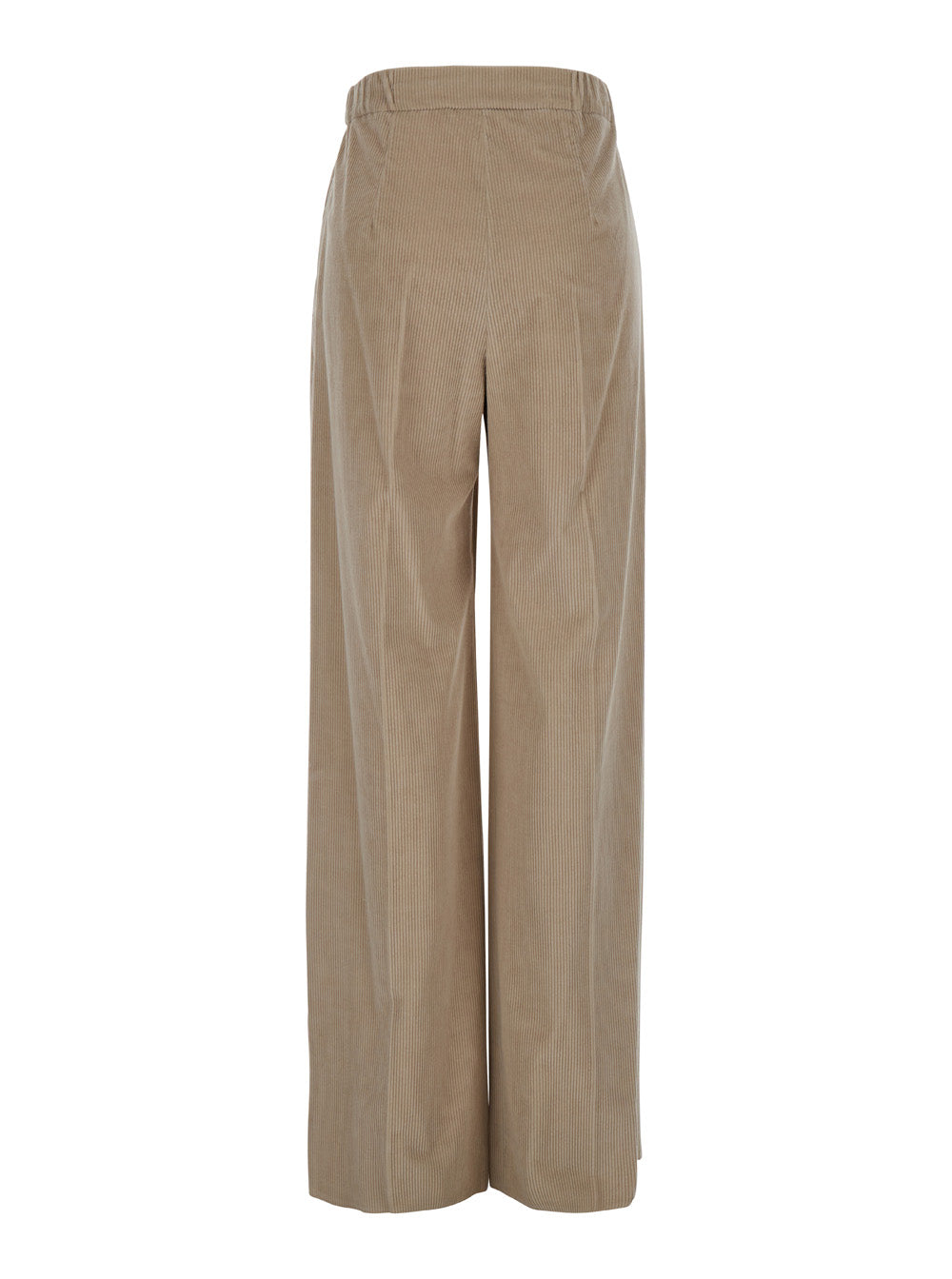 Max Mara Women 'Lerici' Beige Palazzo Pants With Drawstring In Corduroy Woman MAX MARA