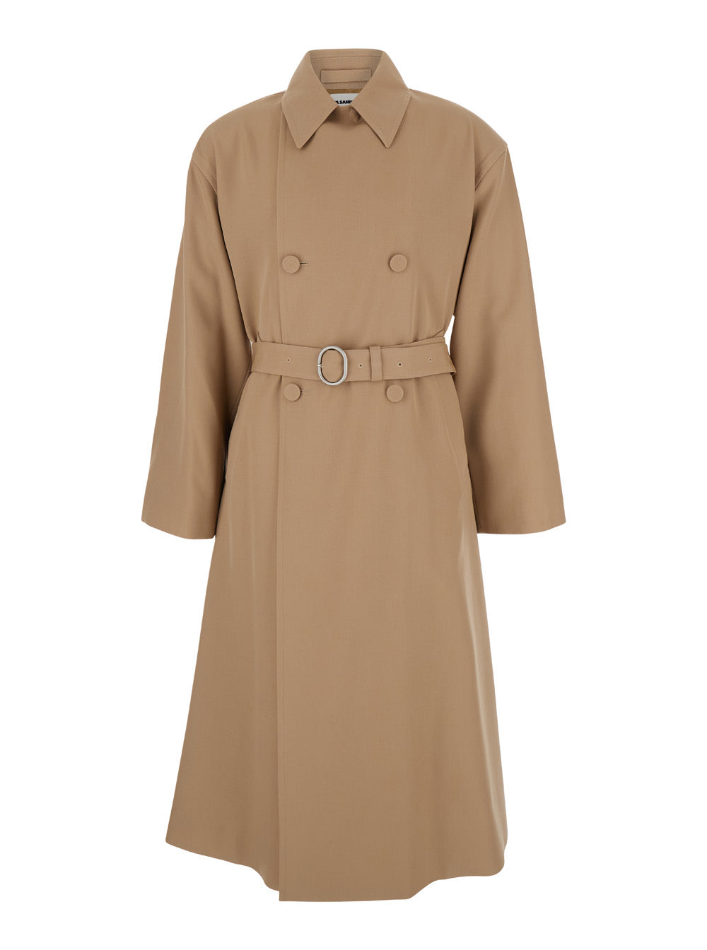 Jil Sander Men Beige Double Breasted Trench With Belt In Wool Man JIL SANDER