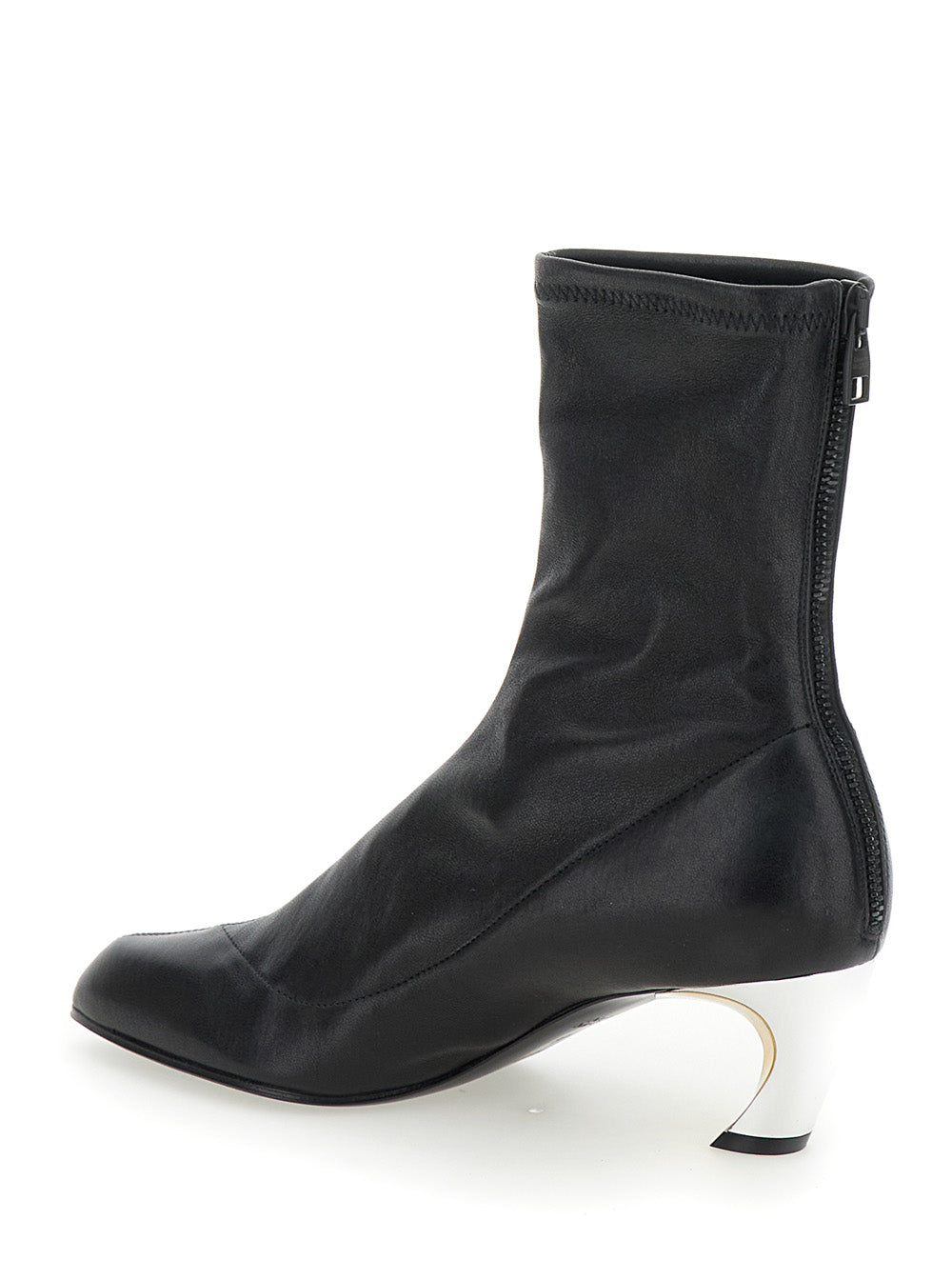 Alexander Mcqueen Women 'Armadillo' Black Ankle Boots With Golden Heel In Smooth Leather Woman ALEXANDER MCQUEEN