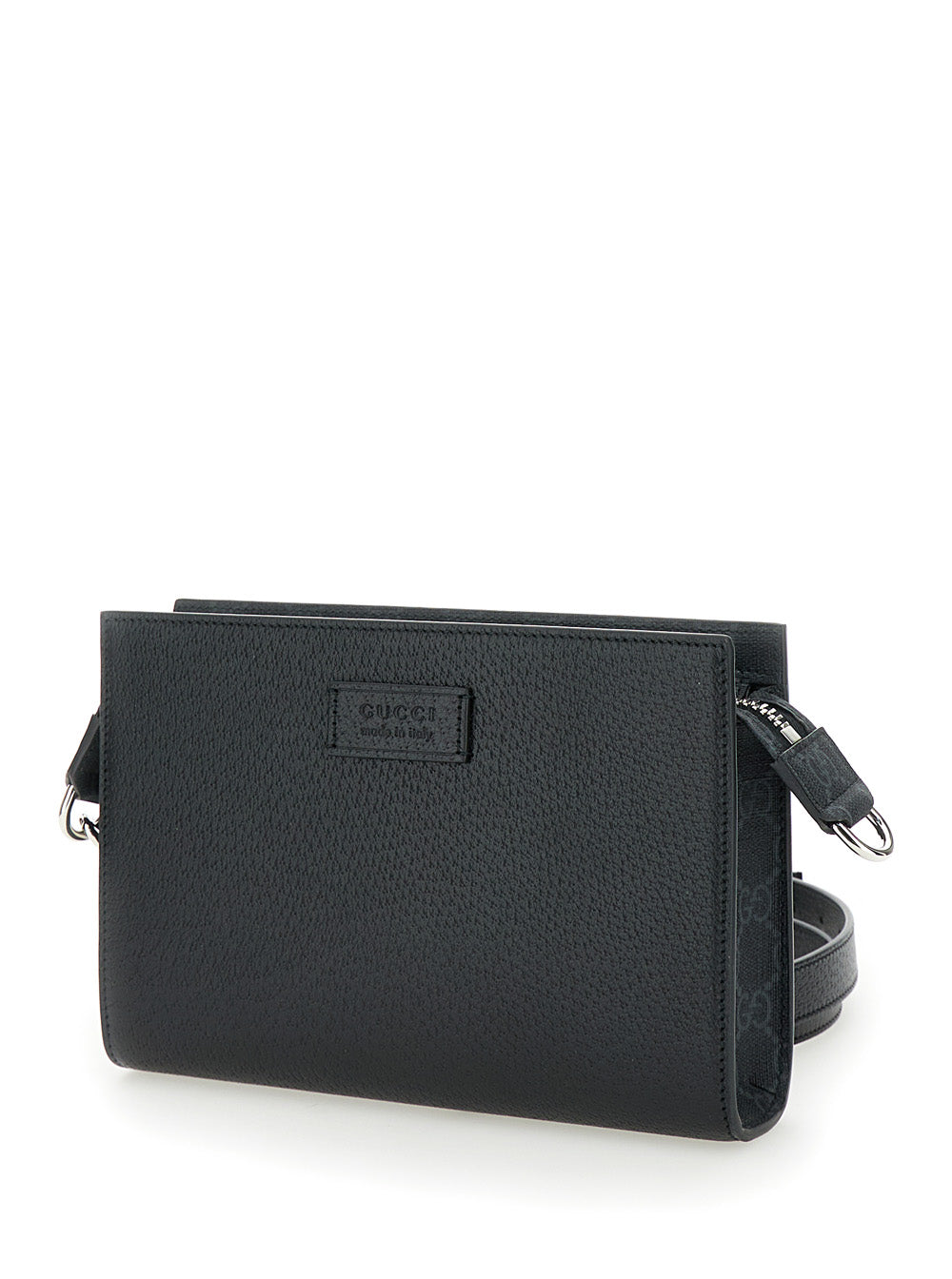 Gucci Men Super Mini Crossbody Bag With Logo Patch In Leather Man GUCCI