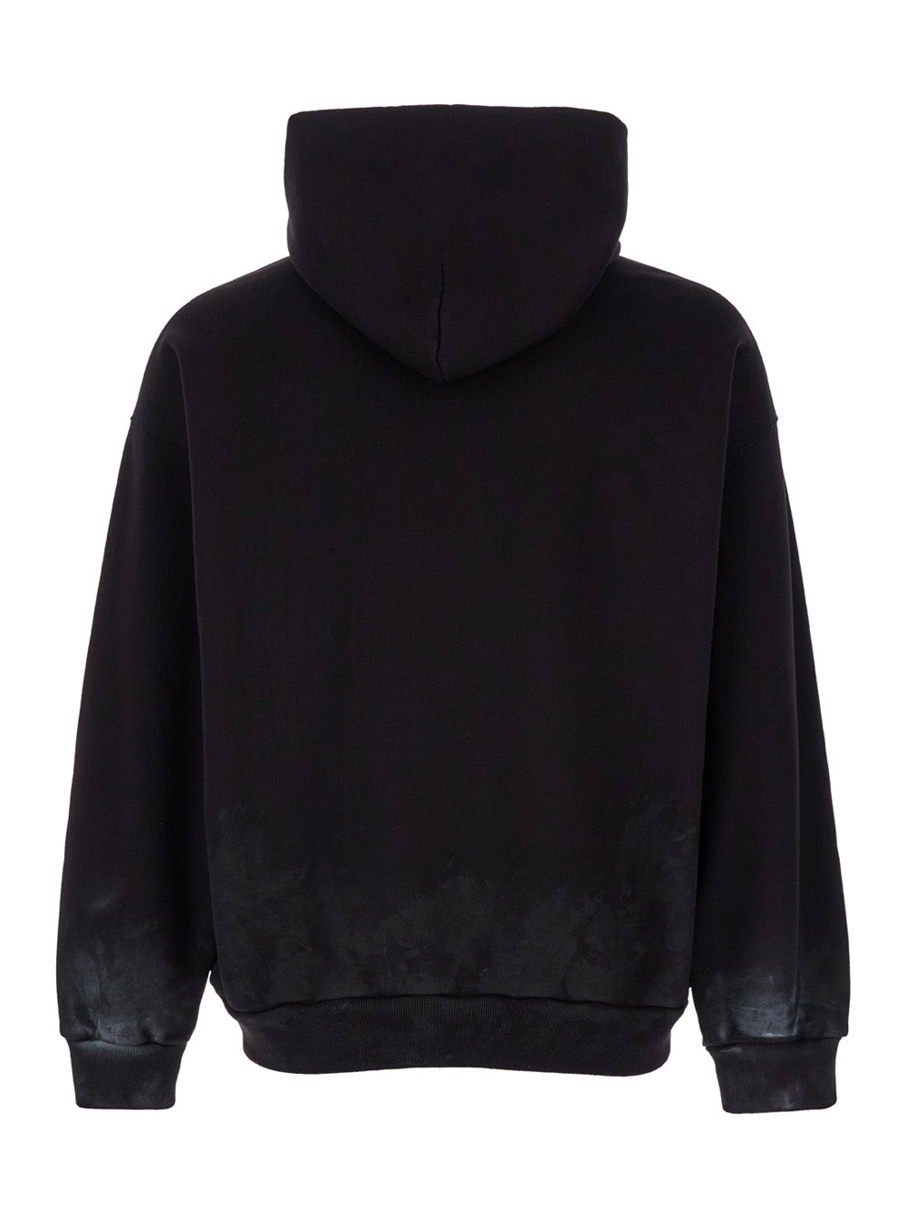 Balenciaga Men Black Hoodie With Metal Bb Stencil Motif In Dirty Effect Cotton Man BALENCIAGA