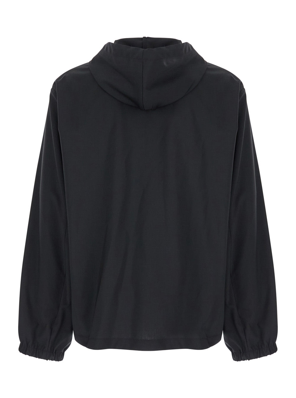 Givenchy Men Black Zip-Up Hoodie With Logo Detail In Wool Man GIVENCHY