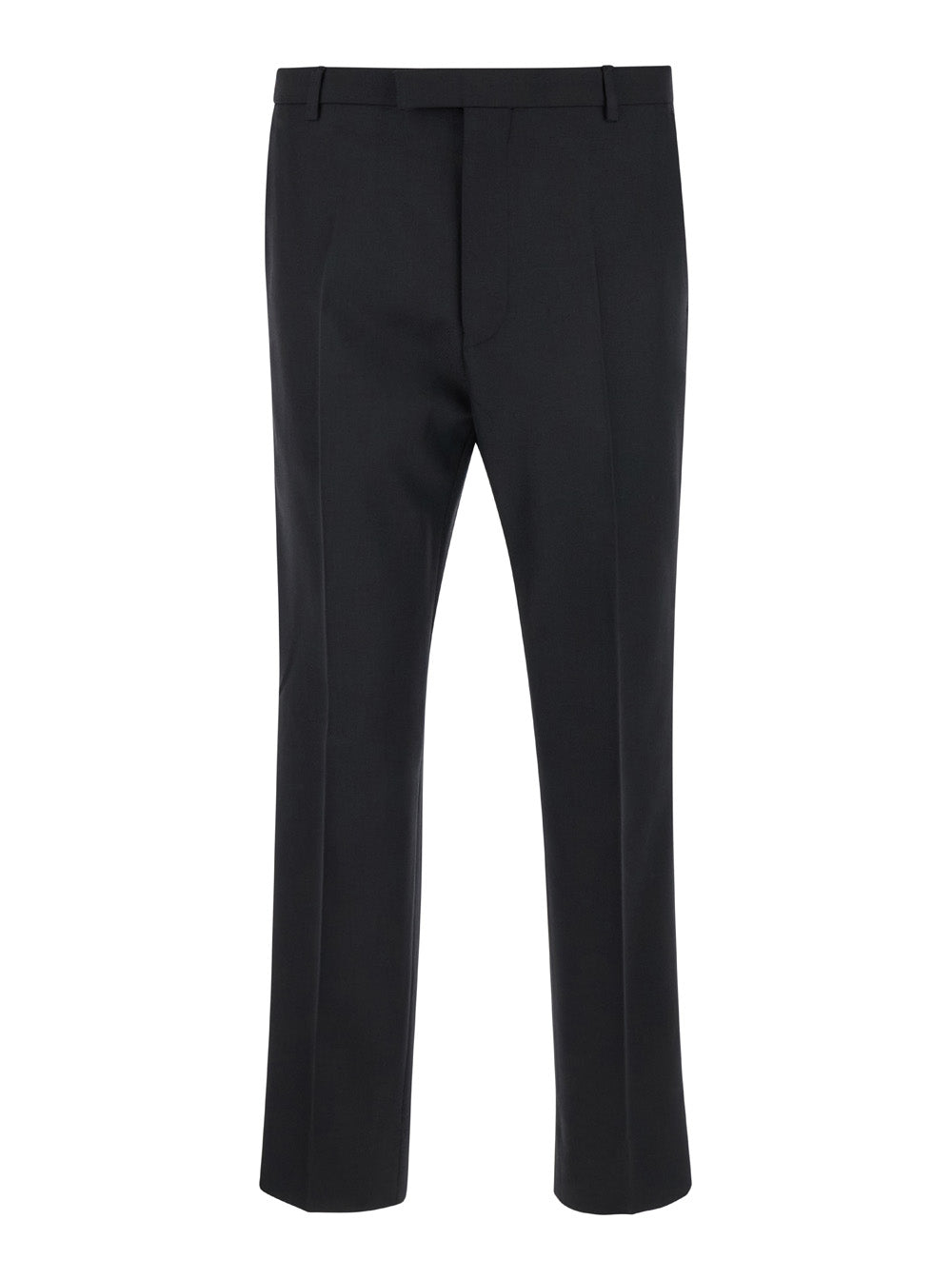 Gucci Men Black Tailored Pants With Tonal Logo Lettering In Wool Man GUCCI
