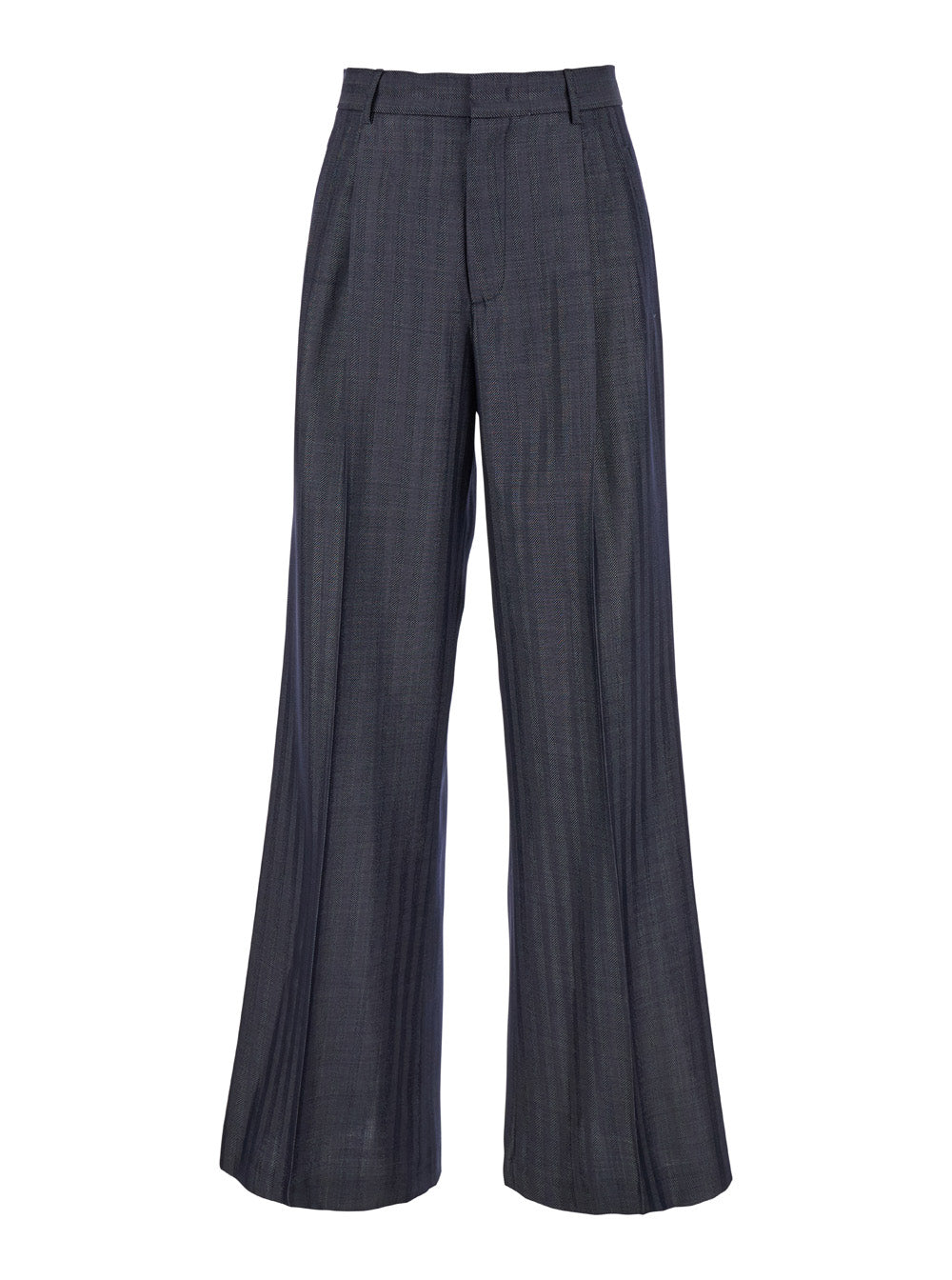 Etro Women Grey Wide Pants With Concealed Closure In Wool Blend Woman ETRO
