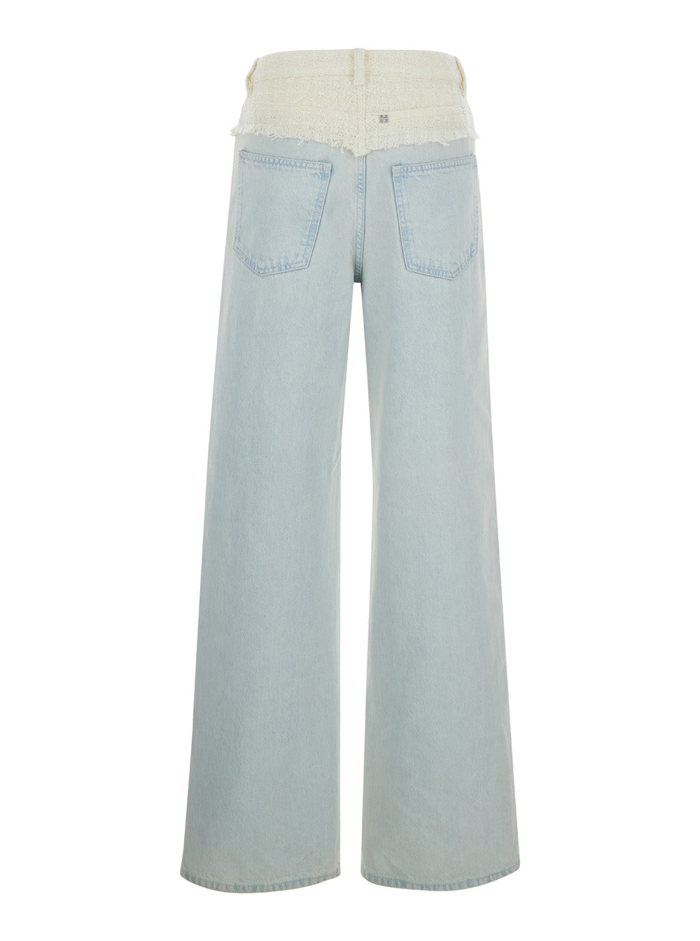 Givenchy Women Blue Jeans With Tweed Waist In Denim Woman GIVENCHY