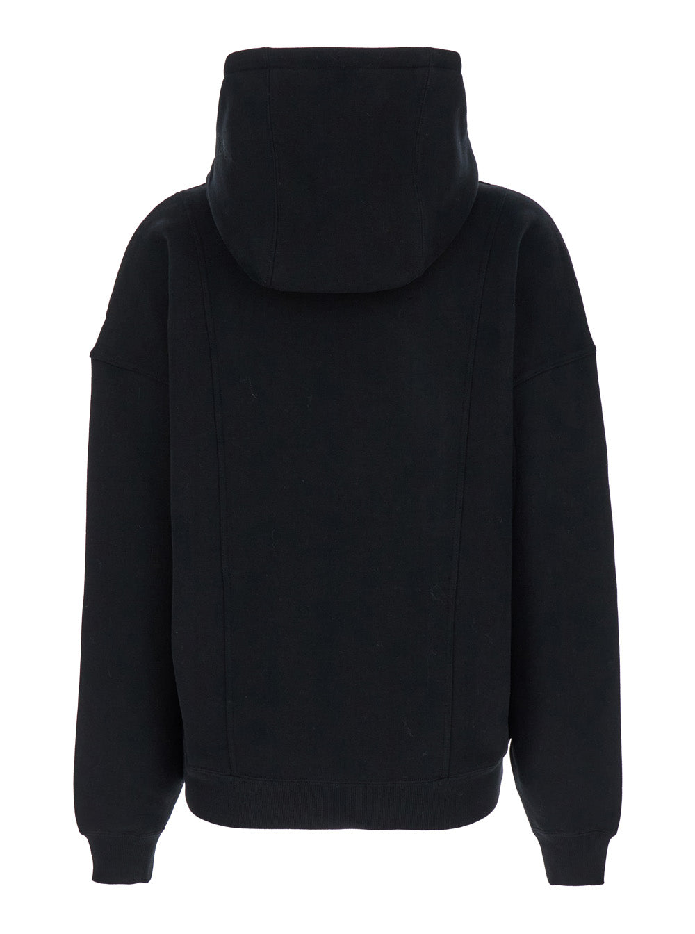 Saint Laurent Women Black Hoodie With Kangaroo Pocket And Logo Lettering In Cotton Woman SAINT LAURENT
