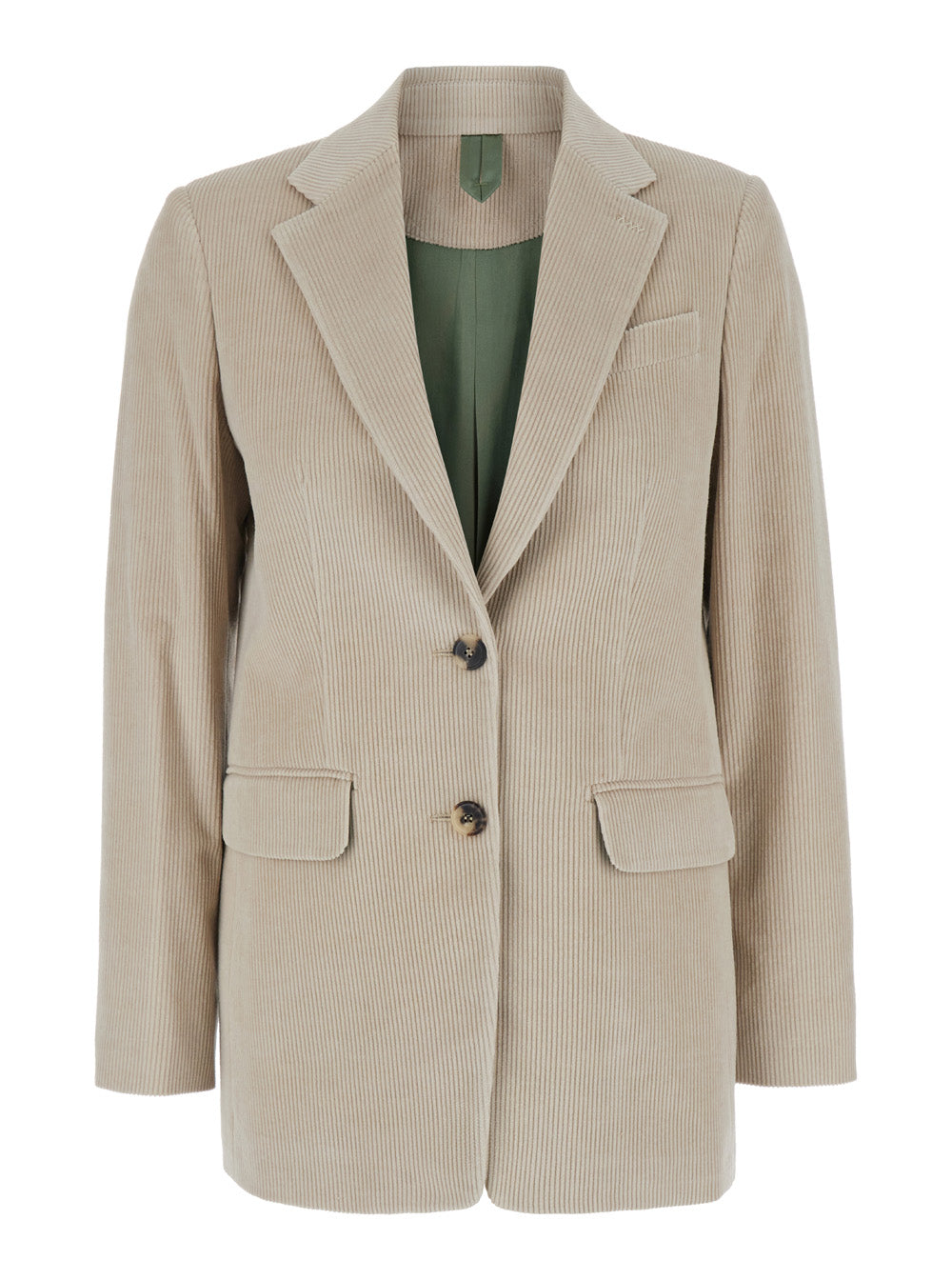 Max Mara Women 'Kuban' Beige Single-Breasted Jacket With Notched Revers In Cotton Blend Woman MAX MARA