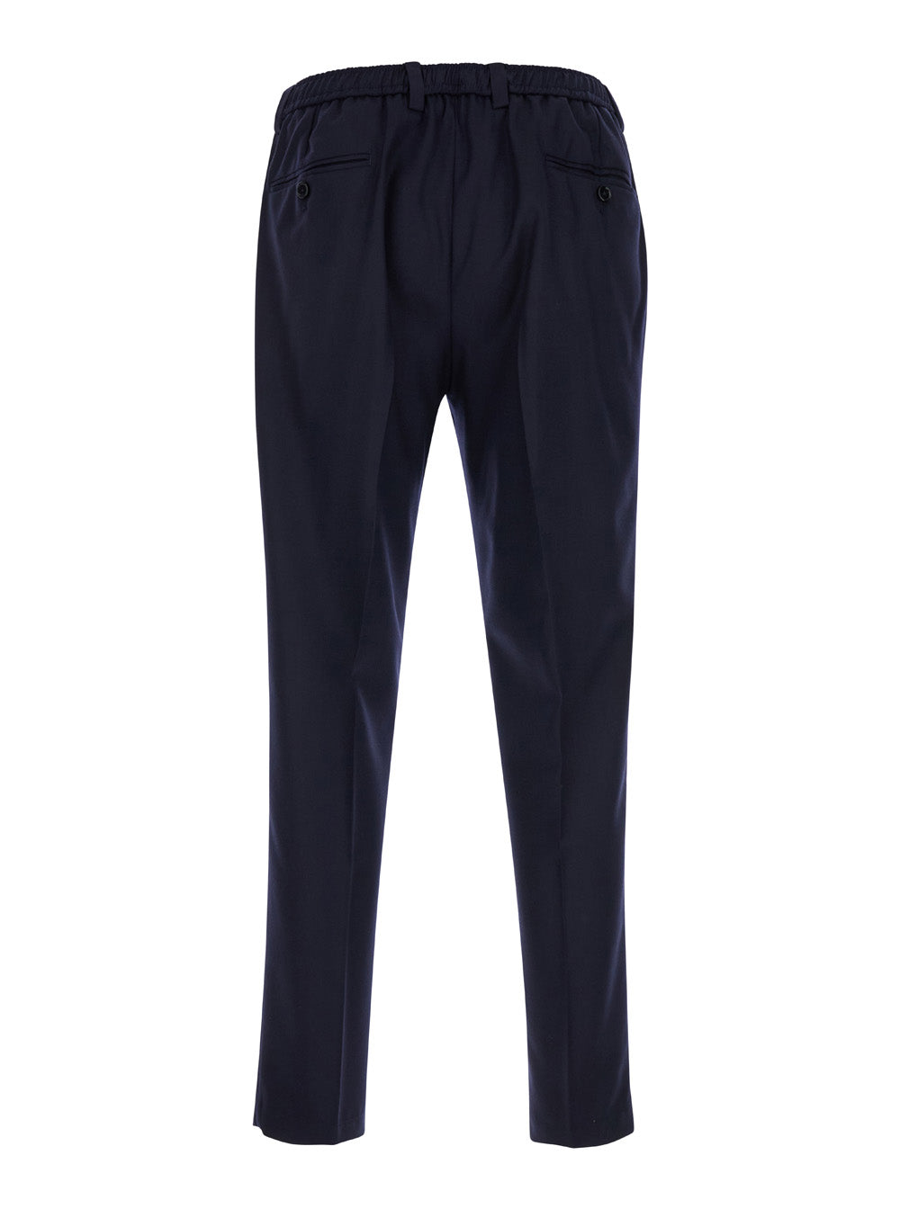 Dolce & Gabbana Men Blue High Waist Pants In Wool Man DOLCE & GABBANA
