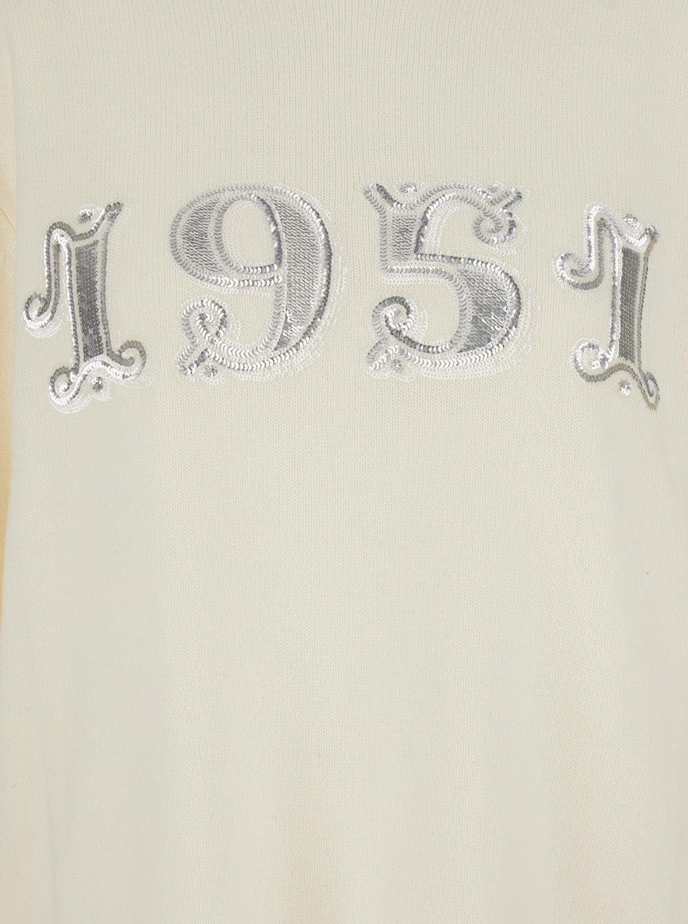 Max Mara Women White Sweater With 1951 Logo In Wool And Cashmere Woman MAX MARA