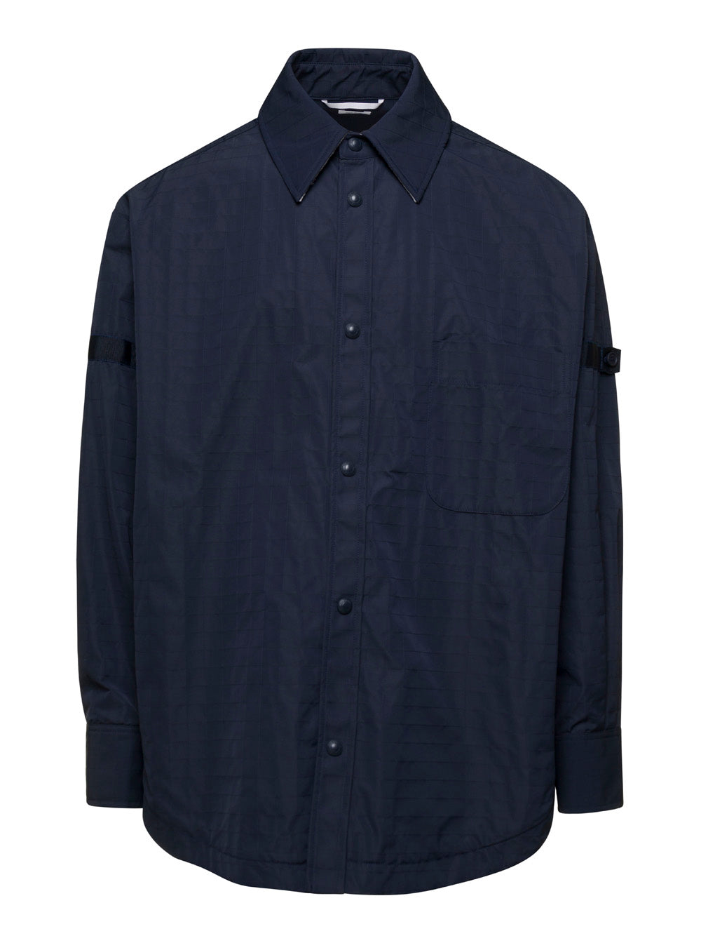 Thom Browne Men Oversized Blue Shirt With Patch Pockets In Polyamide Blend Man THOM BROWNE