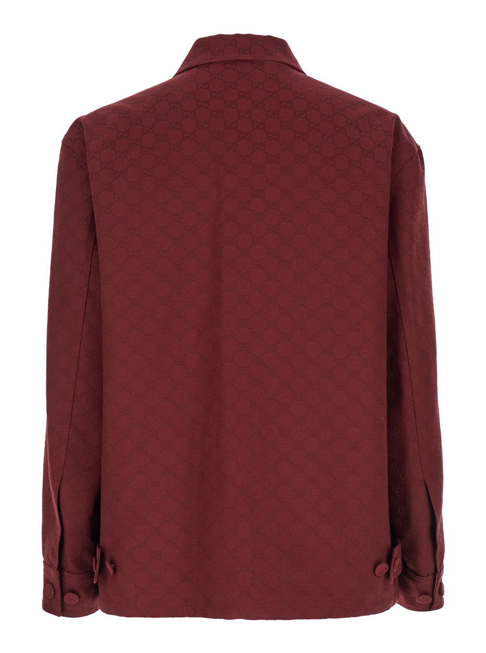Gucci Men Bordeaux Jacket With All-Over Gg Motif In Cotton Blend Man GUCCI