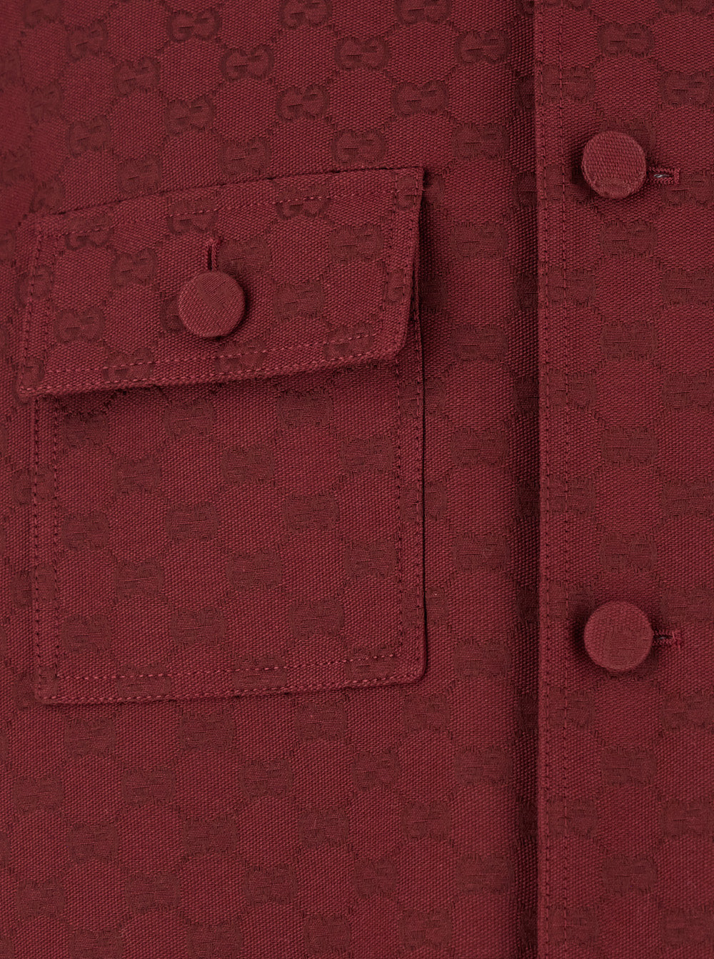 Gucci Men Bordeaux Jacket With All-Over Gg Motif In Cotton Blend Man GUCCI