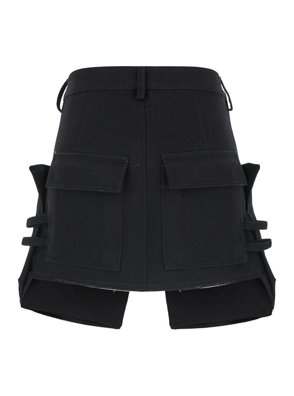 Rick Owens Women 'Stefan' Black Mini-Skirt With Patch Pockets In Wool Woman RICK OWENS