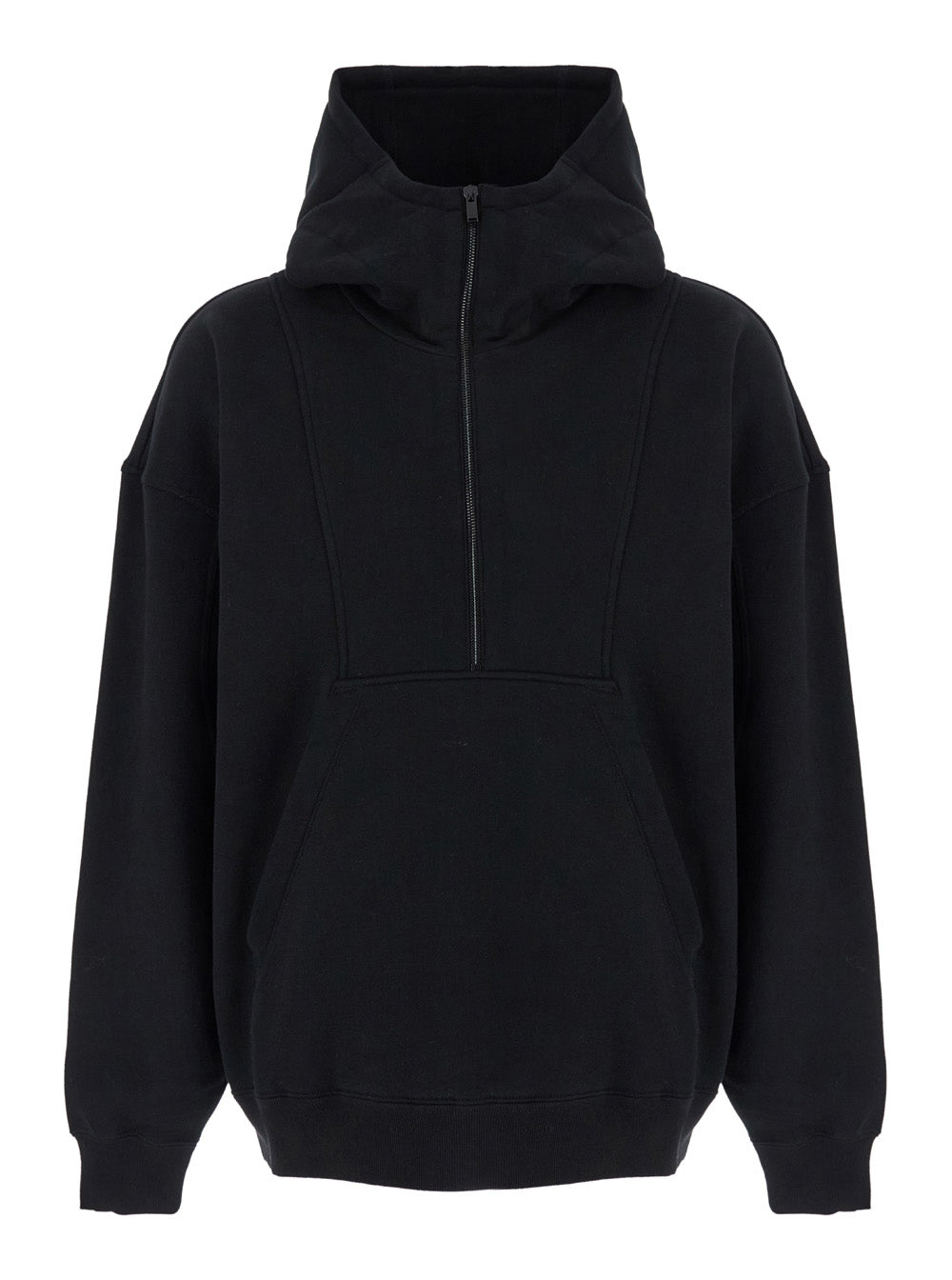 Saint Laurent Men Black Hoodie With Logo Lettering Embroidery In Cotton Man SAINT LAURENT