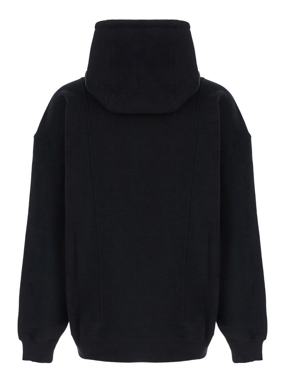 Saint Laurent Men Black Hoodie With Logo Lettering Embroidery In Cotton Man SAINT LAURENT