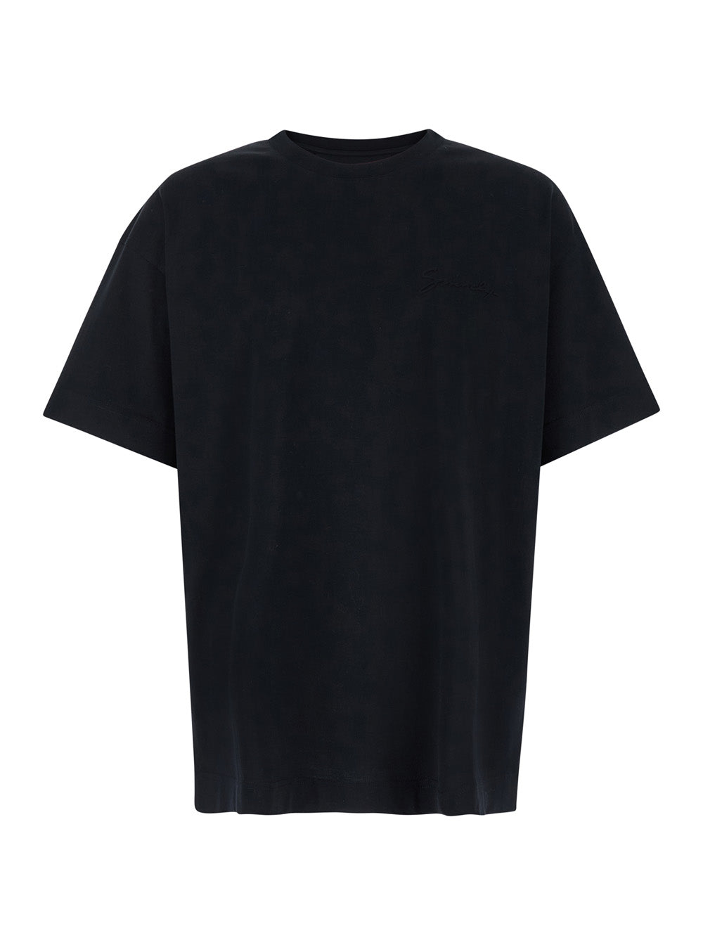 Givenchy Men Black Crewneck T-Shirt With Logo Lettering Detail In Cotton Man GIVENCHY