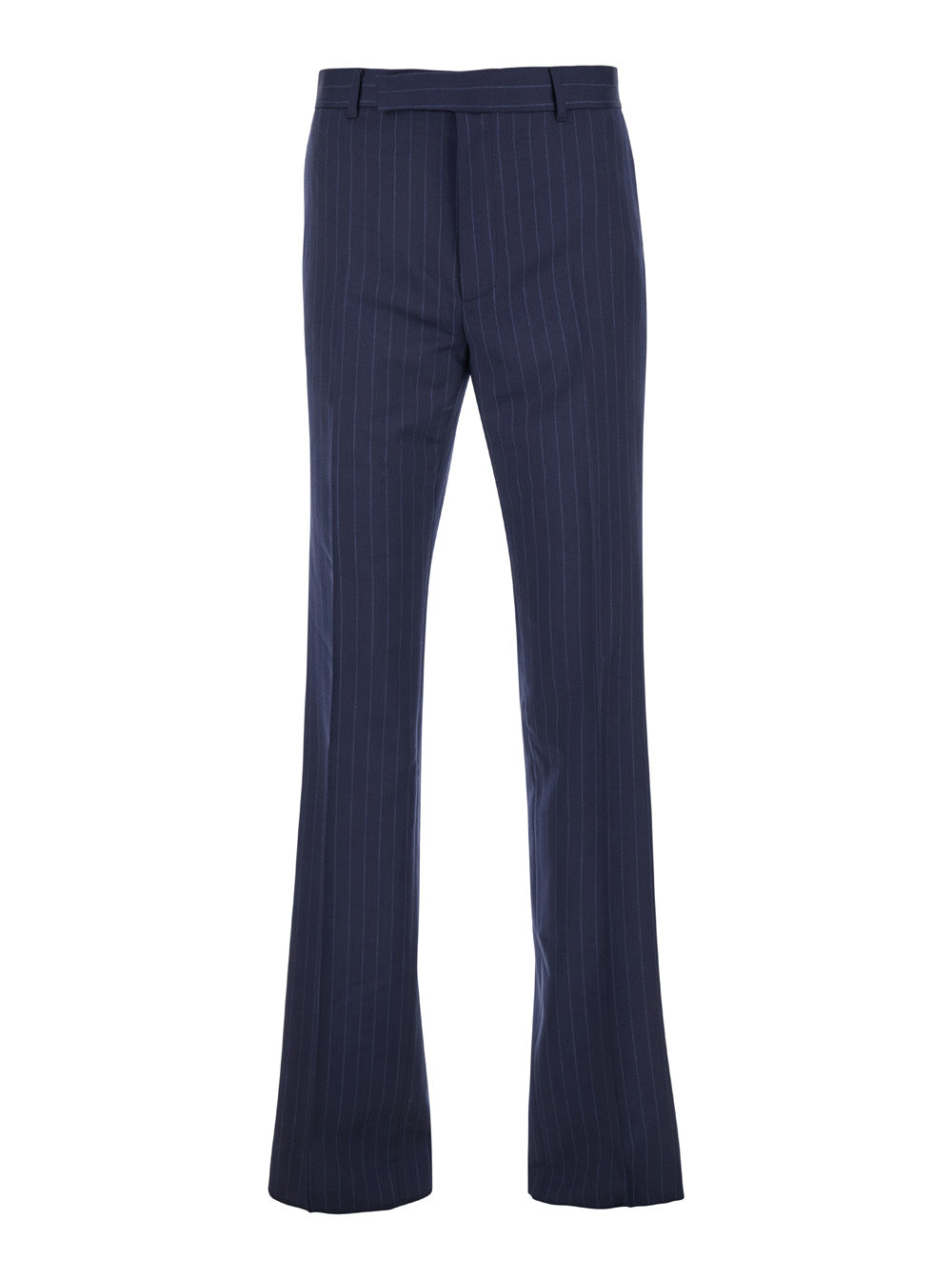 Givenchy Men Blue Flared Pants With High Waist In Wool Man GIVENCHY