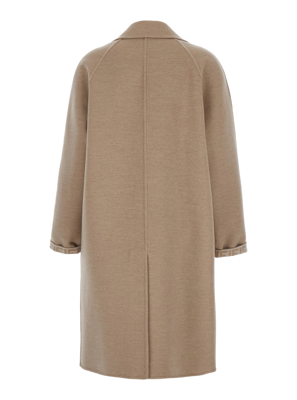 Fendi Women Beige Single-Breasted Reversible Coat In Wool Blend Woman FENDI
