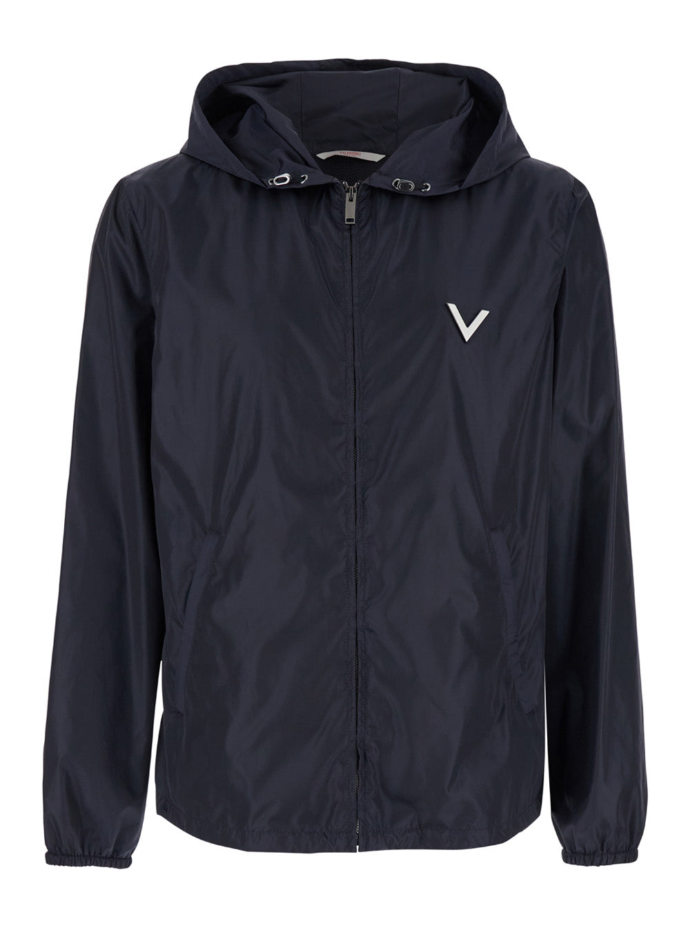 Valentino Men Blue Jacket With Vlogo Detail In Nylon Man VALENTINO