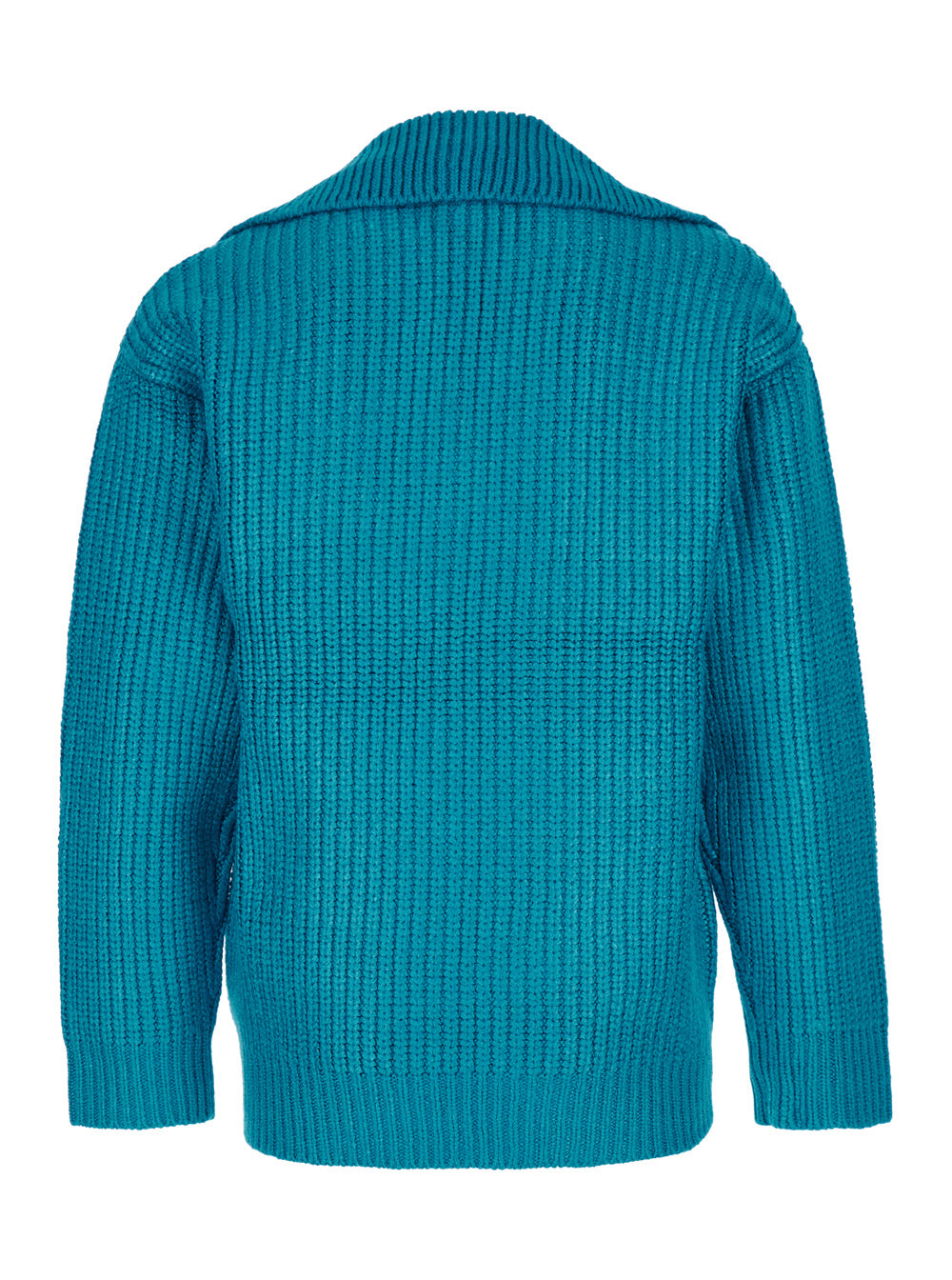 Valentino Men Light Blue Pullover With V Neck In Silk Blend Knit Man VALENTINO