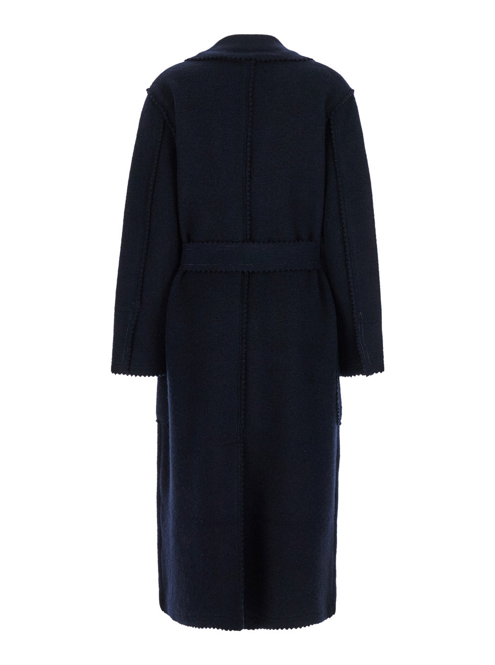 Max Mara Women 'Jene' Long Blue Coat With Belt In Wool And Cashmere Woman MAX MARA