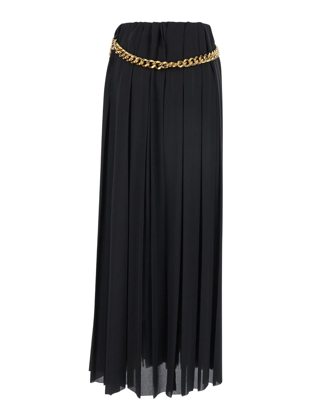 Balenciaga Women Black Long Pleaded Skirt With Belt In Tech Fabric Woman BALENCIAGA