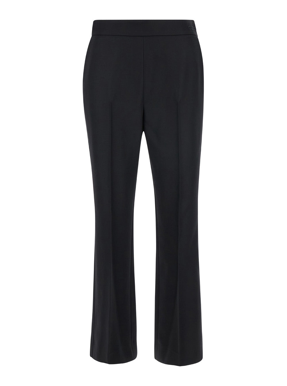 Gucci Women Black Flared Pants With Pences In Wool Woman GUCCI