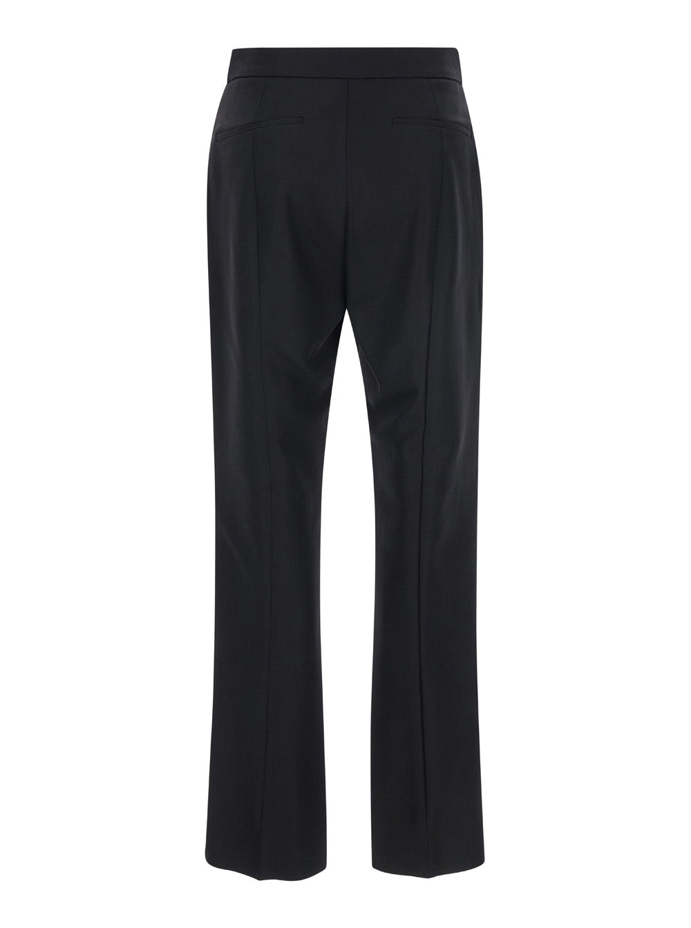 Gucci Women Black Flared Pants With Pences In Wool Woman GUCCI