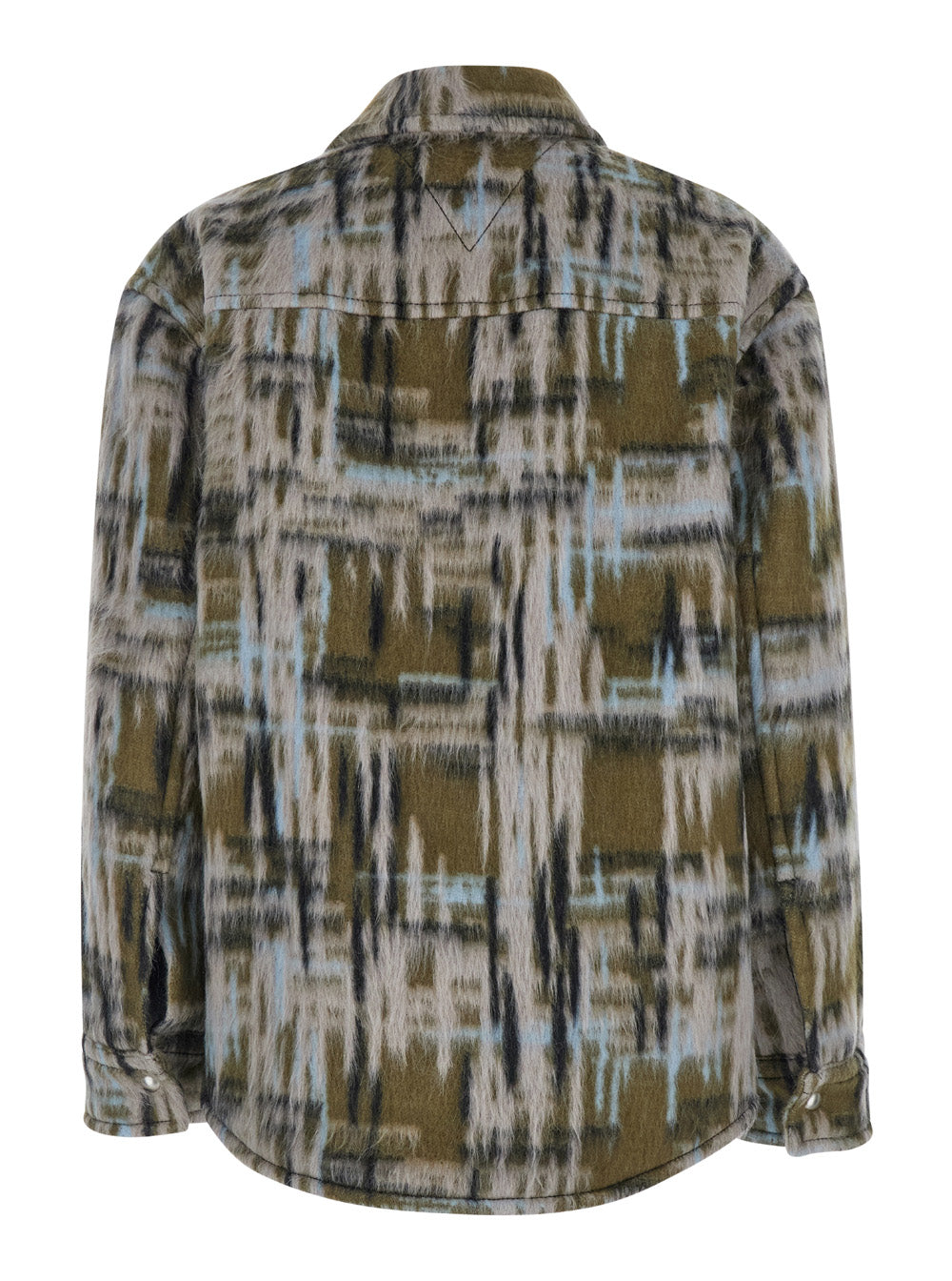 Bottega Veneta Women Multicolor Overshirt With Pointed Collar In Brushed Wool Woman BOTTEGA VENETA