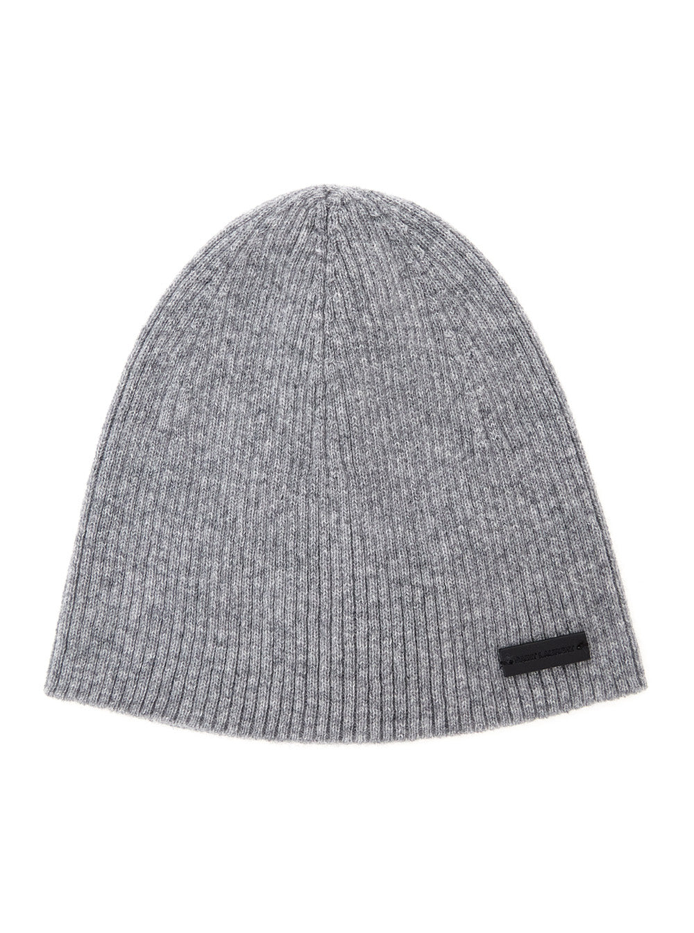 Saint Laurent Men Grye Beanie With Logo Patch In Cashmere Man SAINT LAURENT