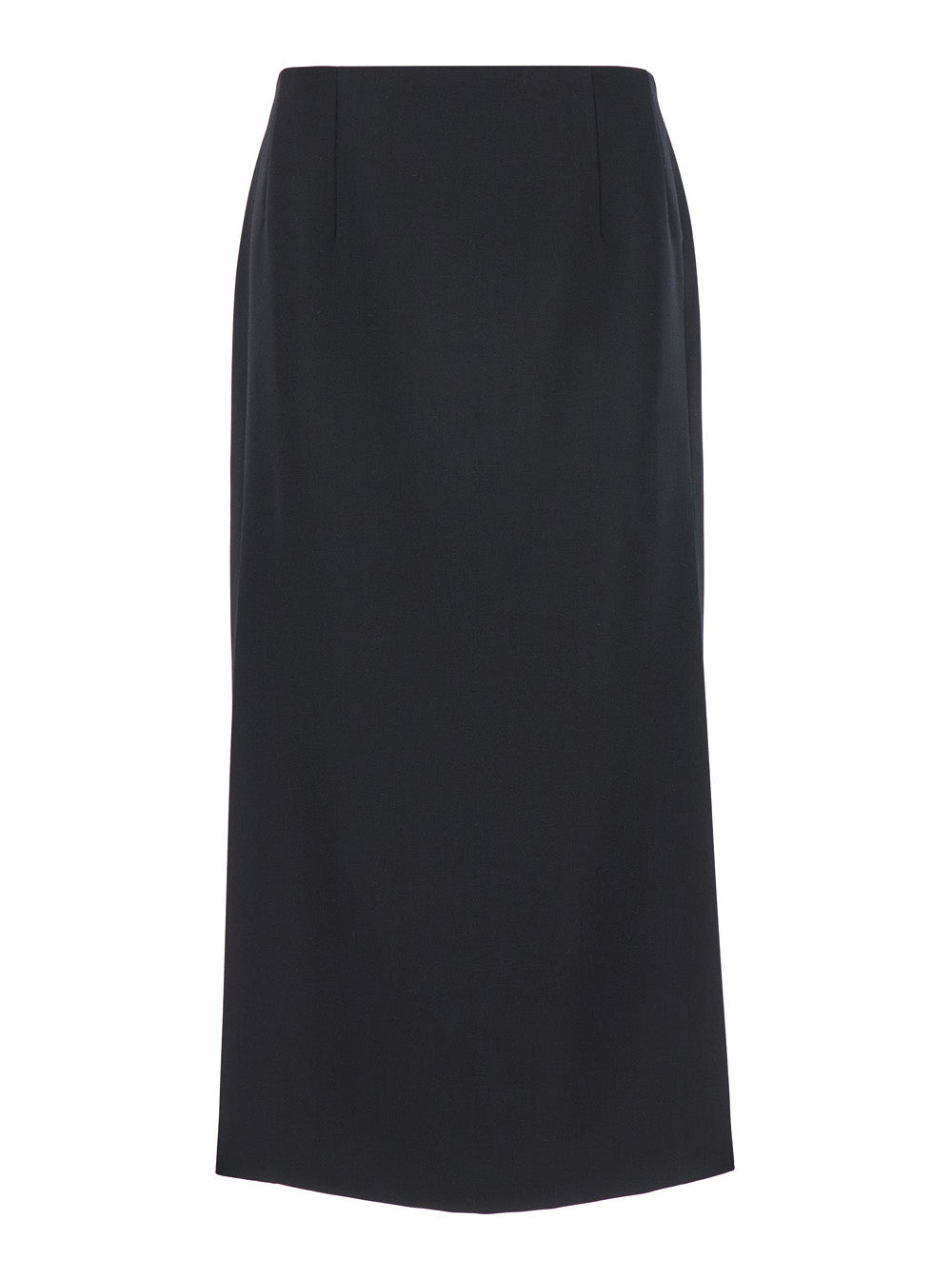 Valentino Women 'Grisaille' Black Midi Skirt With Side Splits In Wool Woman VALENTINO