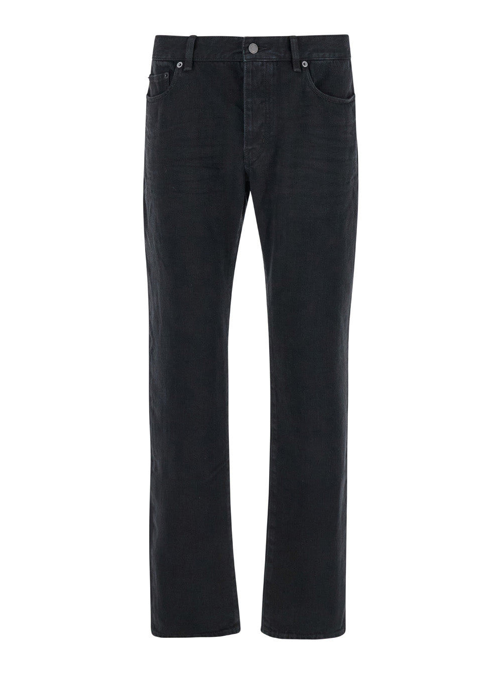 Saint Laurent Men Black Slim Jeans With Logo Patch In Denim Man SAINT LAURENT