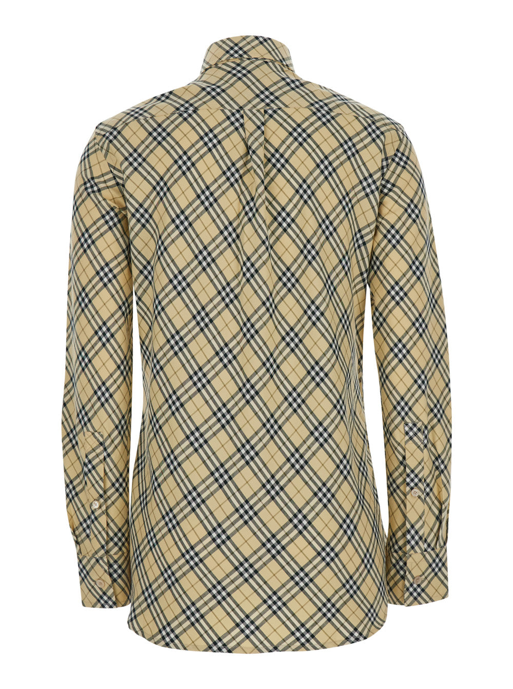 Burberry Women Beige Oversize Shirt With All-Over Check Motiv In Cotton Woman BURBERRY