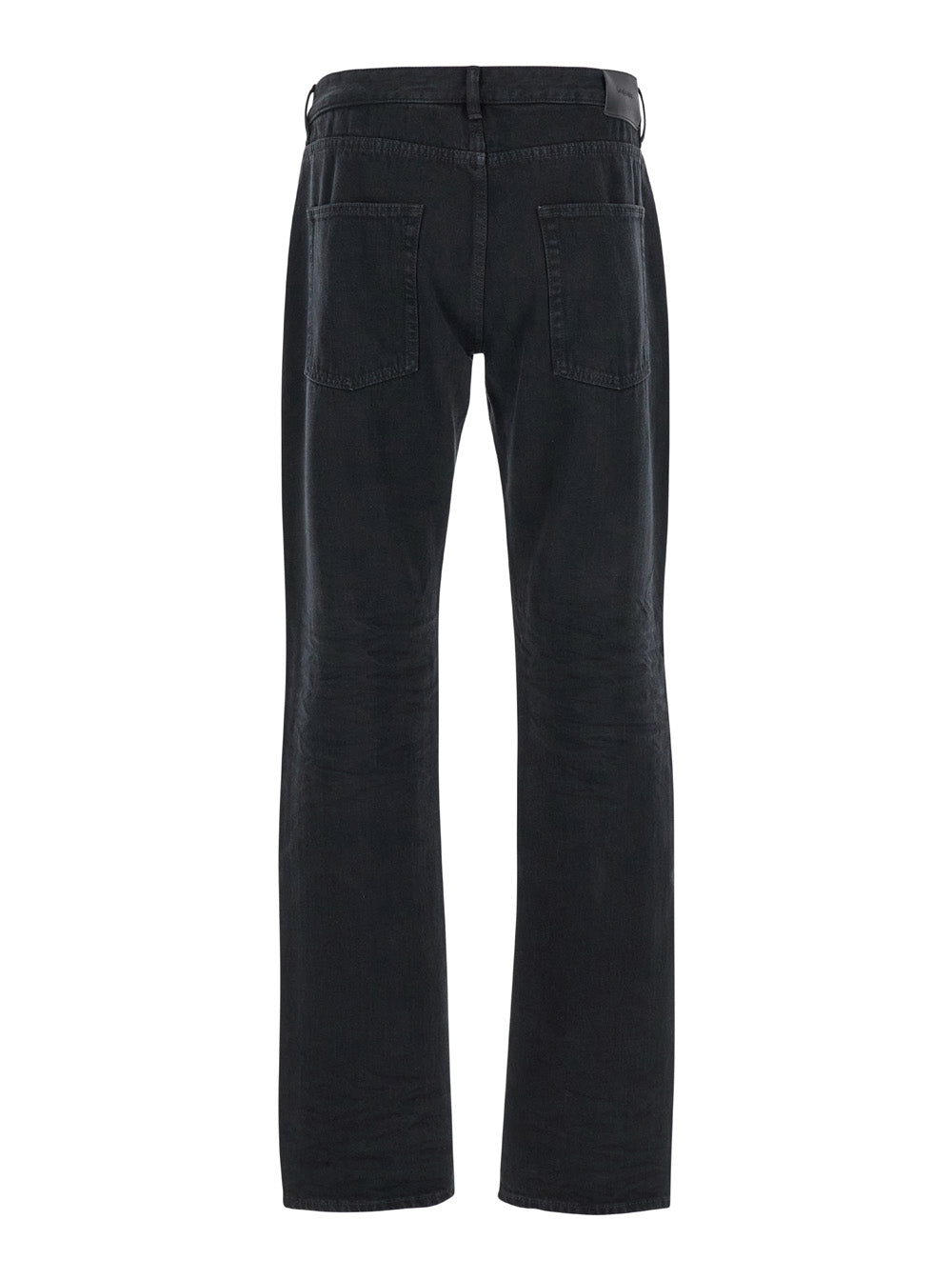 Saint Laurent Men Black Slim Jeans With Logo Patch In Denim Man SAINT LAURENT