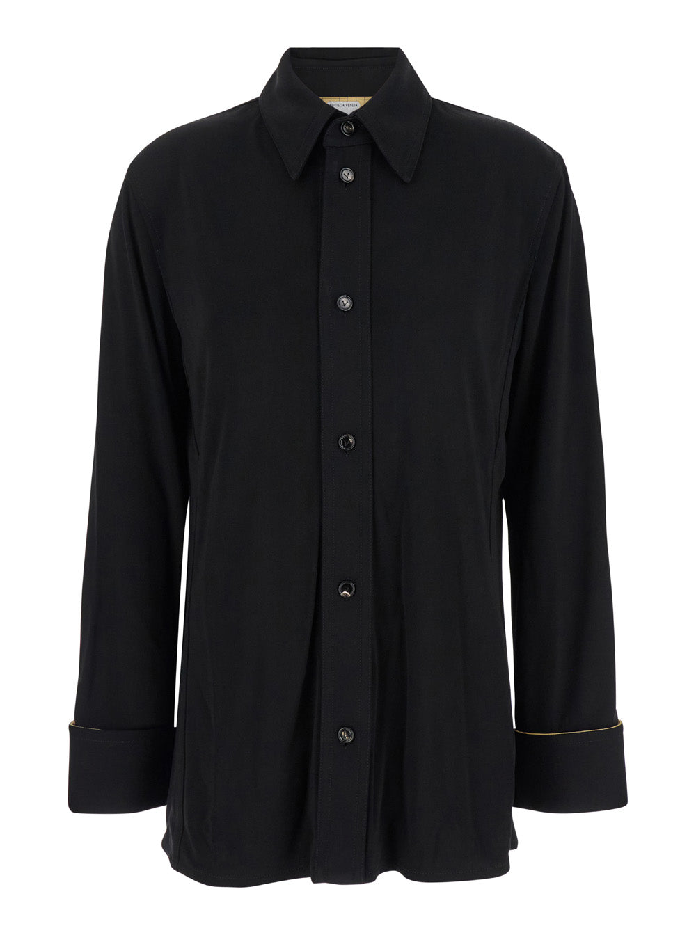 Bottega Veneta Women Black Shirt With Notebook Cuffs In Viscose Woman BOTTEGA VENETA