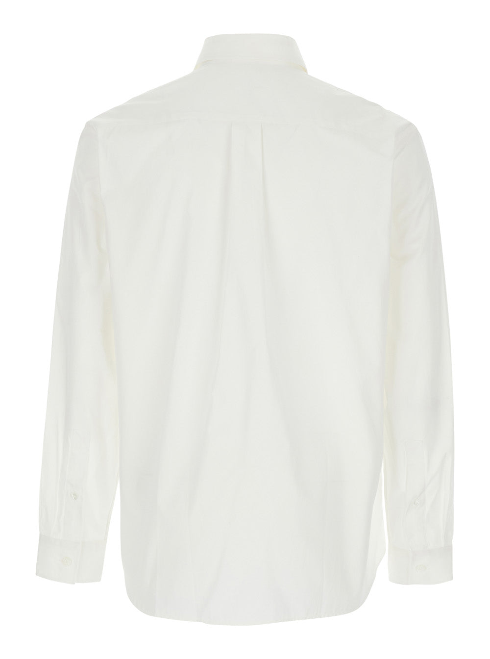 Burberry Men White Shirt With Classic Collar And Embroidered Logo On The Front In Cotton Man BURBERRY