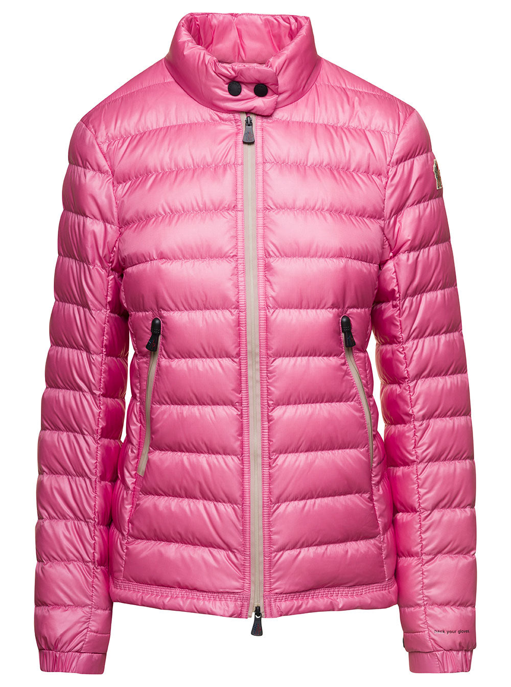 Moncler Grenoble Women 'Walibi' Pink Down Jacket With Logo Patch In Polyamide Woman MONCLER GRENOBLE