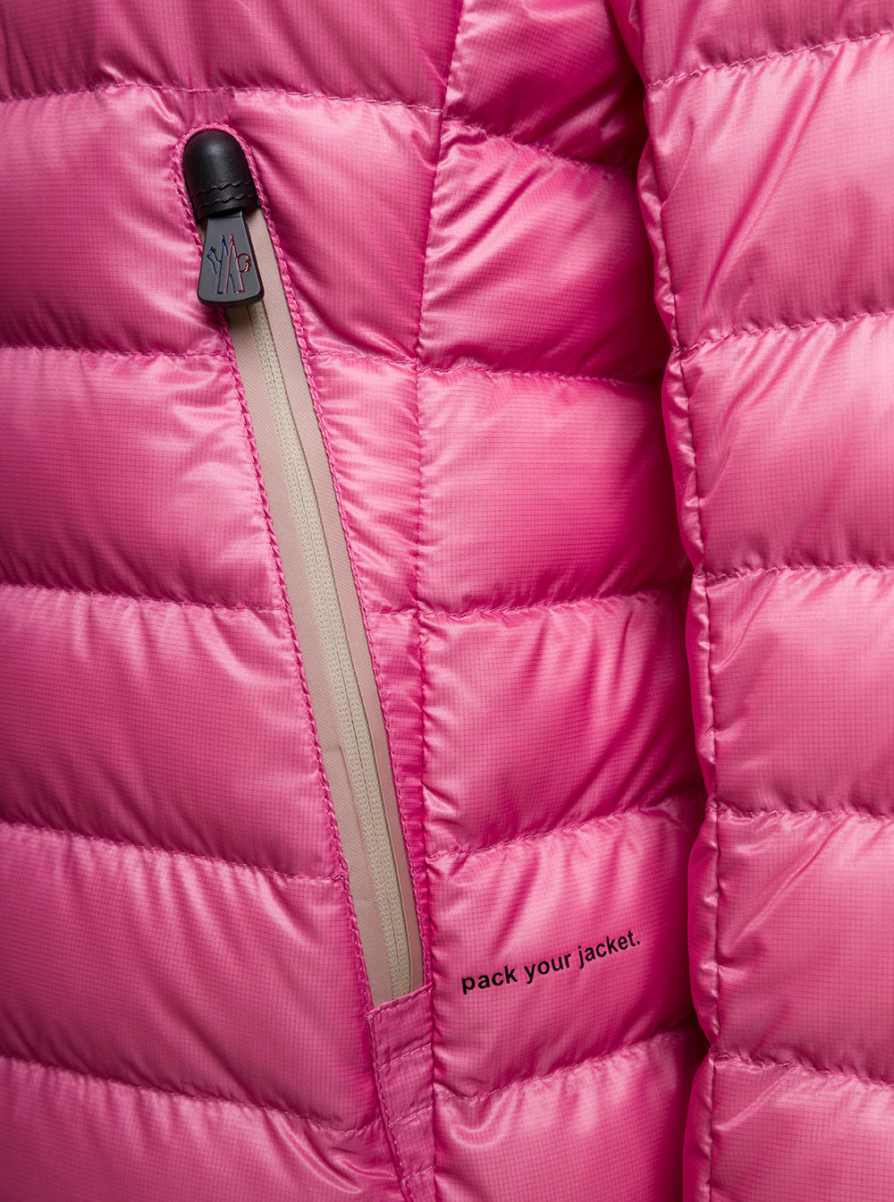 Moncler Grenoble Women 'Walibi' Pink Down Jacket With Logo Patch In Polyamide Woman MONCLER GRENOBLE