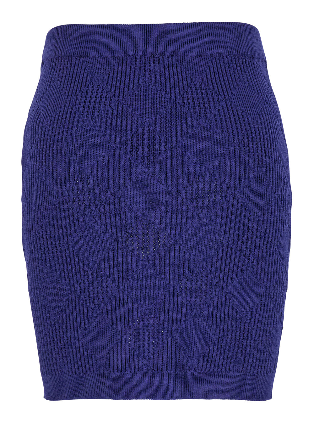 Balmain Women Blue Mini Skirt With Jewel Buttons In Viscose Blend Woman BALMAIN