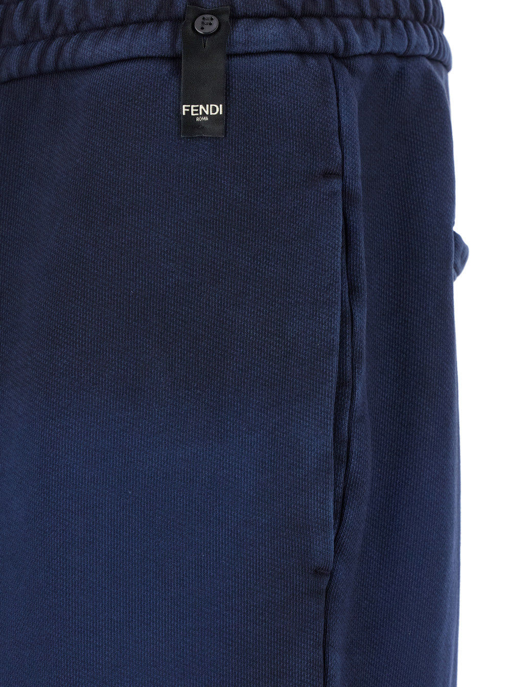 Fendi Men Blue Pants With High Elastic Waist In Cotton Man FENDI
