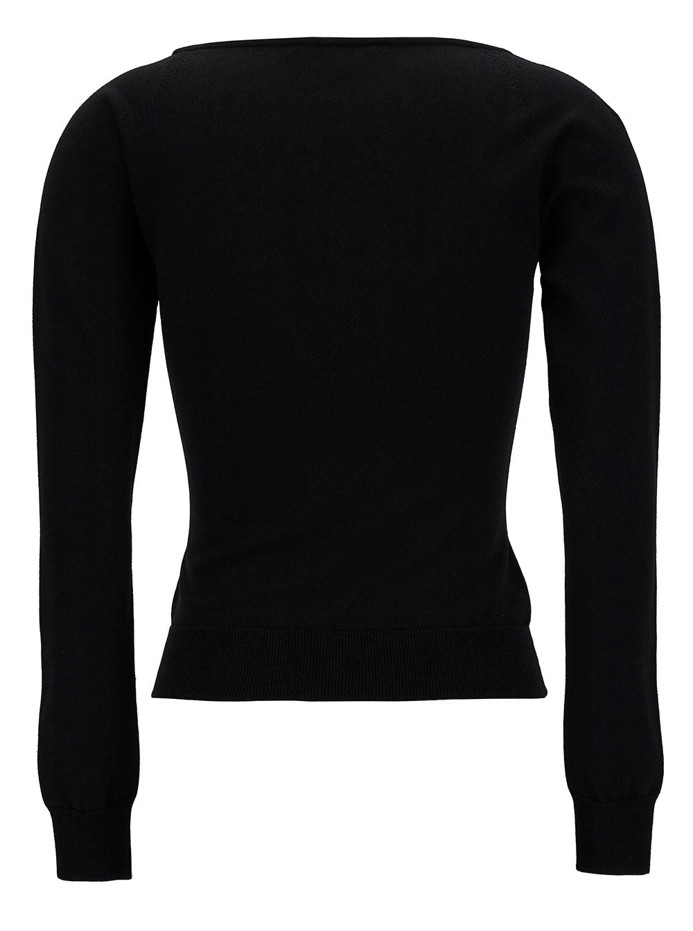 Alexander Mcqueen Women Black Top With Square Neckline In Viscose Blend Woman ALEXANDER MCQUEEN