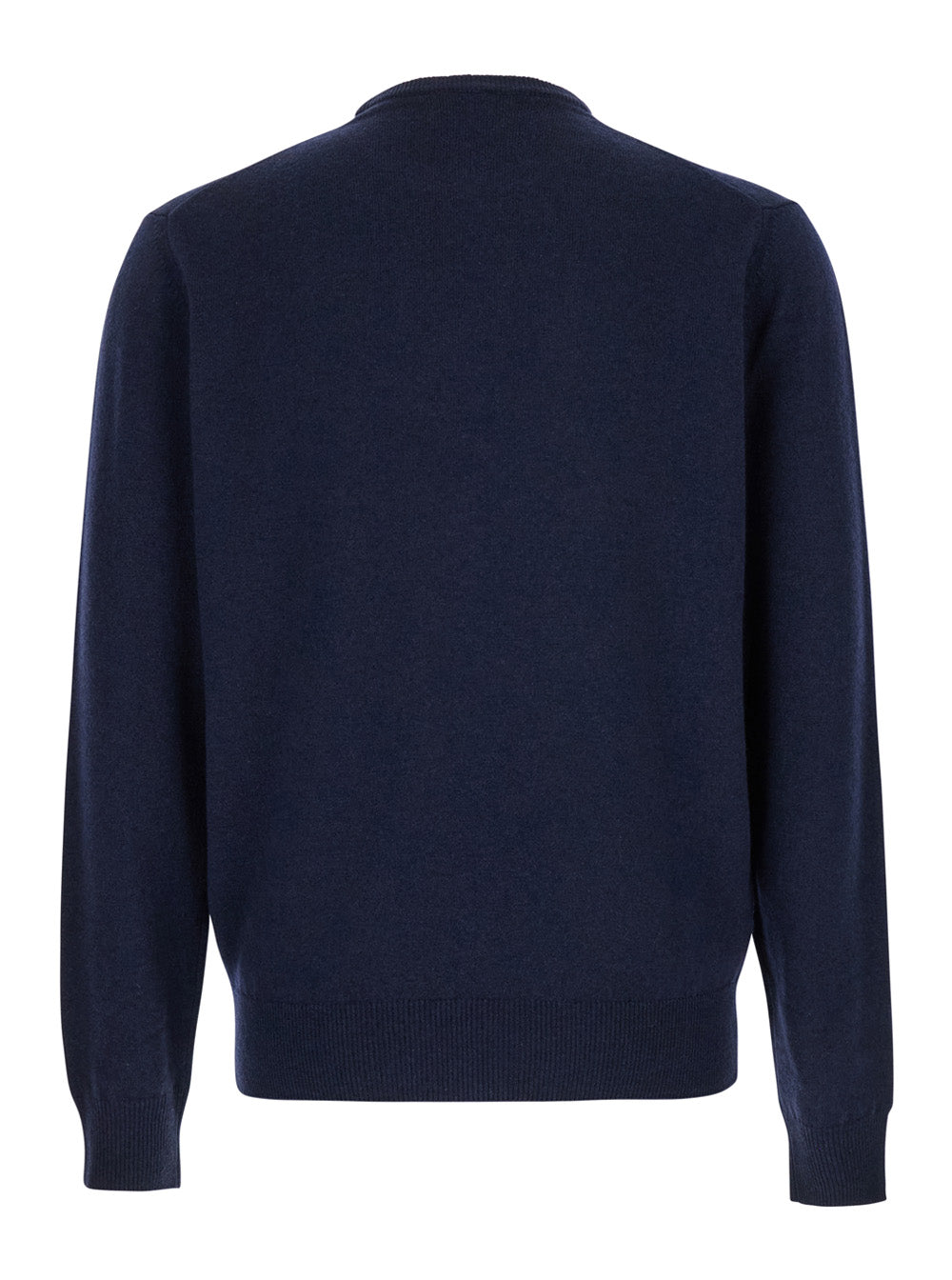 Leplain Men Crewneck Sweater In Merino Wool And Silk Blend Blue Men LEPLAIN