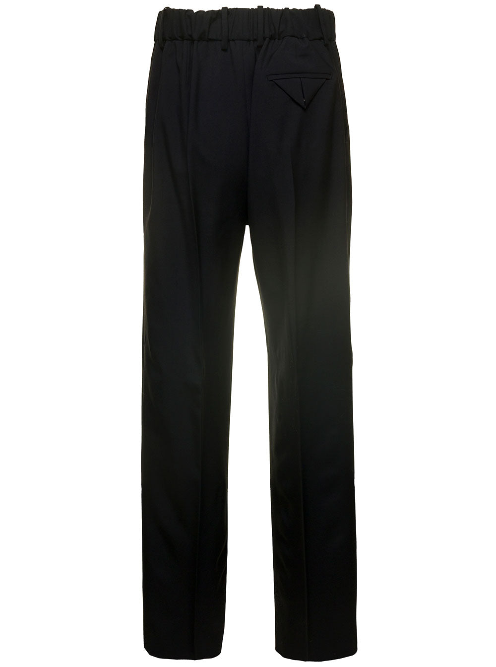 Bottega Veneta Women Black Straight Trousers With Coulisse At Waistline In Wool Twill Woman BOTTEGA VENETA